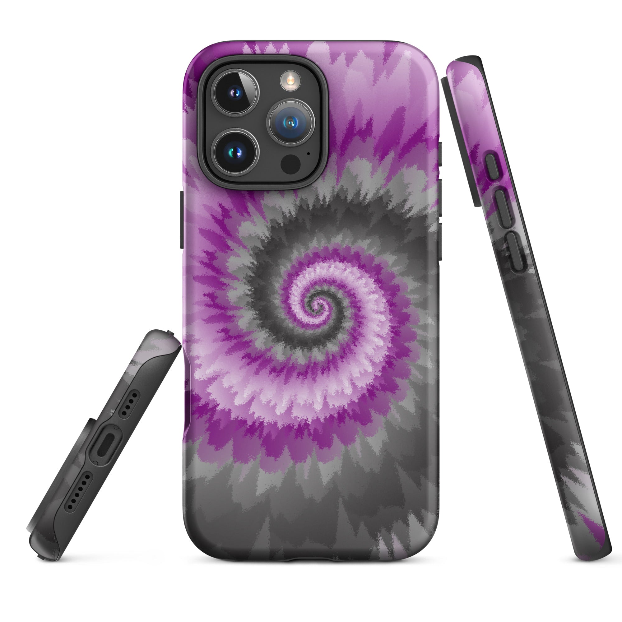 Tough Case for iPhone®-Tie Dye Spiral - Demisexual