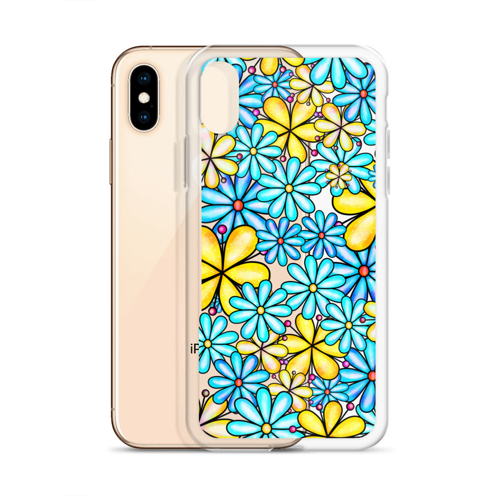 Clear Case for iPhone®- Floral Doodle Design I