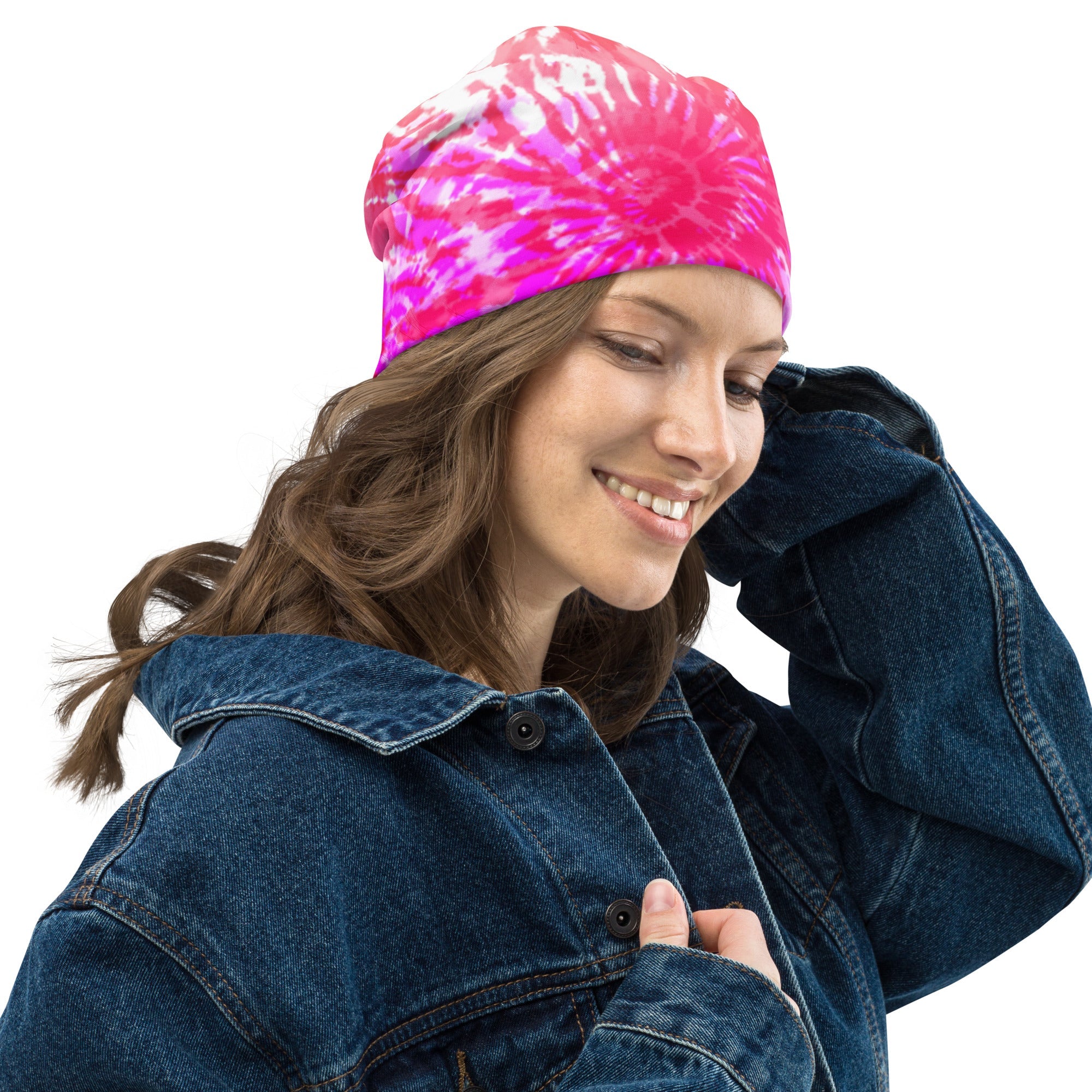 Beanie Tie Dye Pink and Red