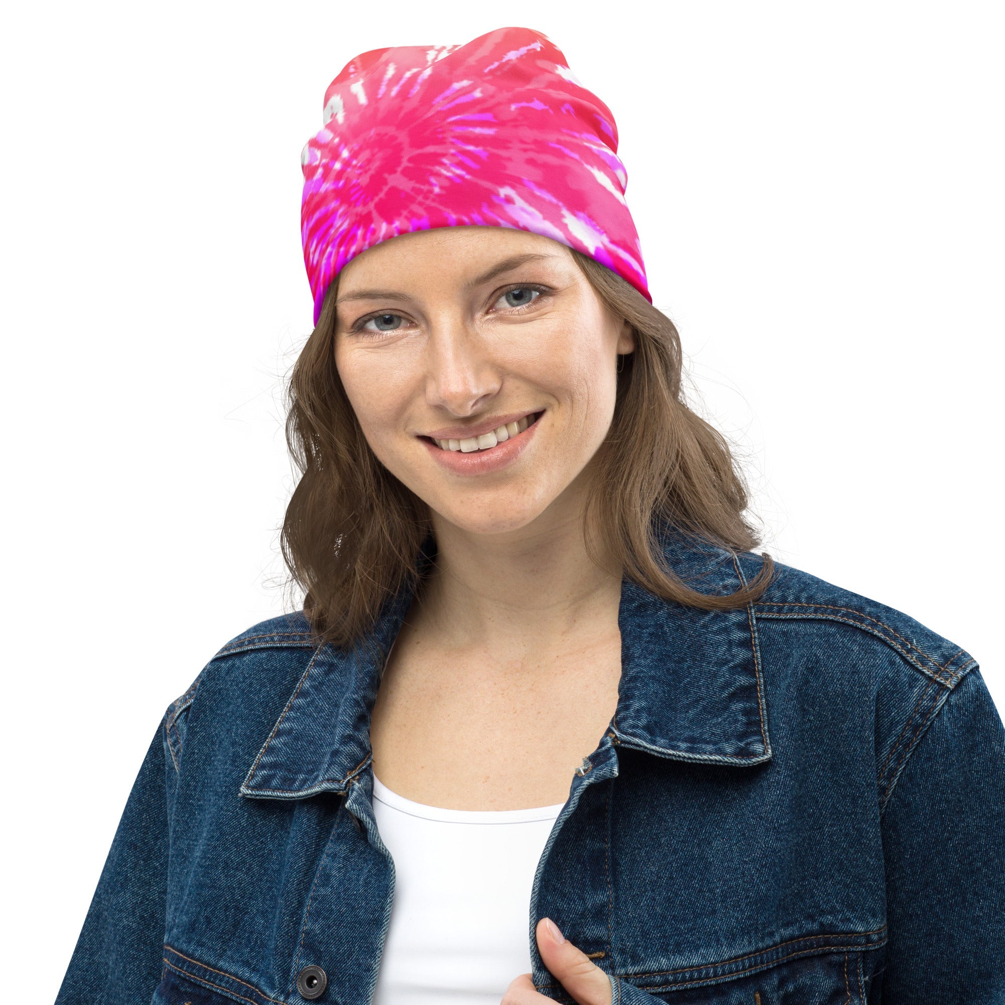 Beanie Tie Dye Pink and Red
