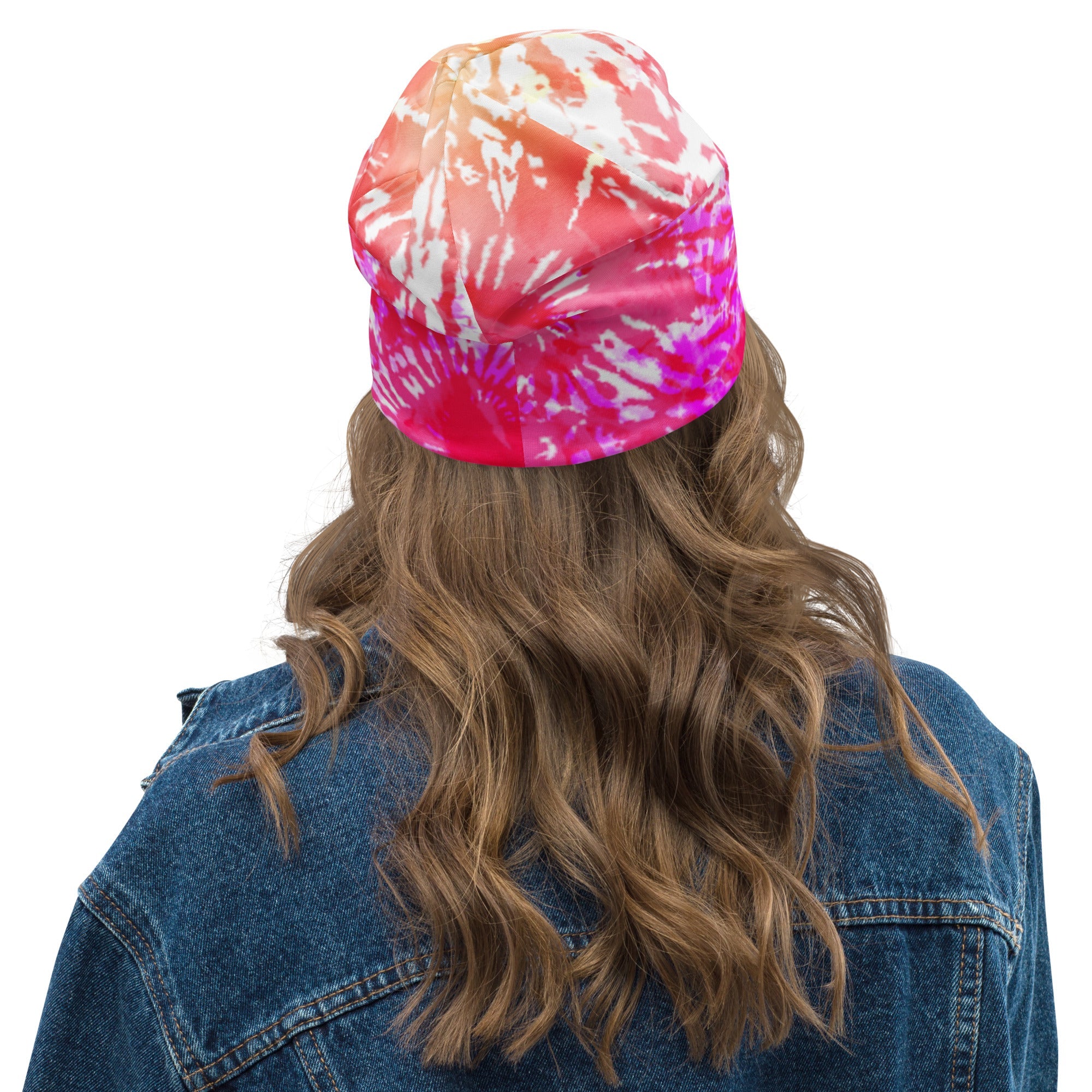 Beanie Tie Dye Pink and Red