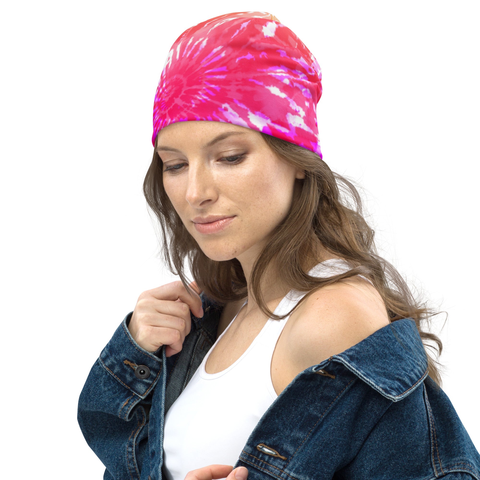 Beanie Tie Dye Pink and Red