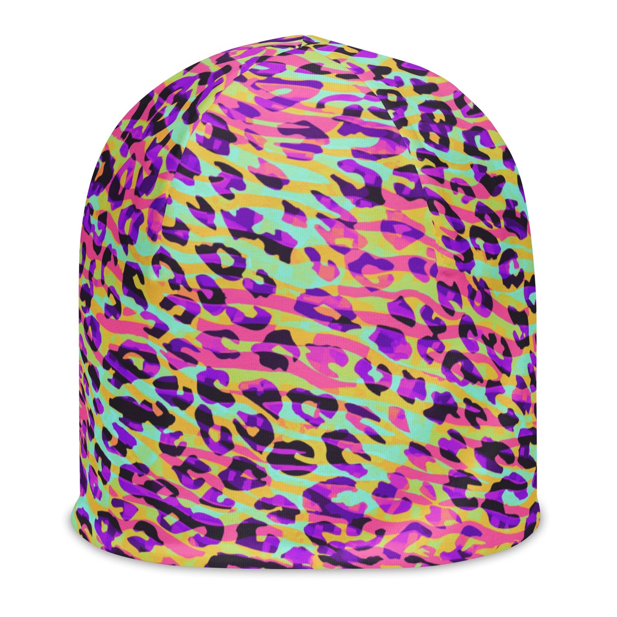 Beanie Zebra and Leopard Print Pink with Yellow