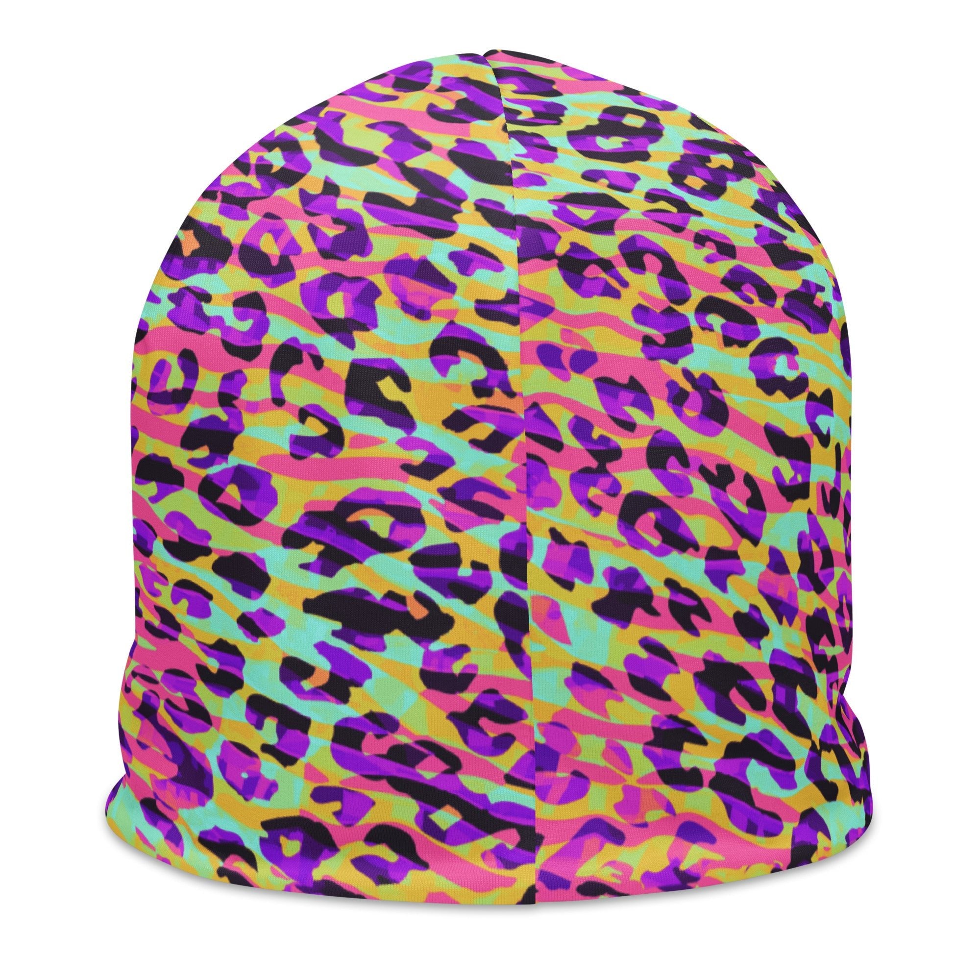 Beanie Zebra and Leopard Print Pink with Yellow