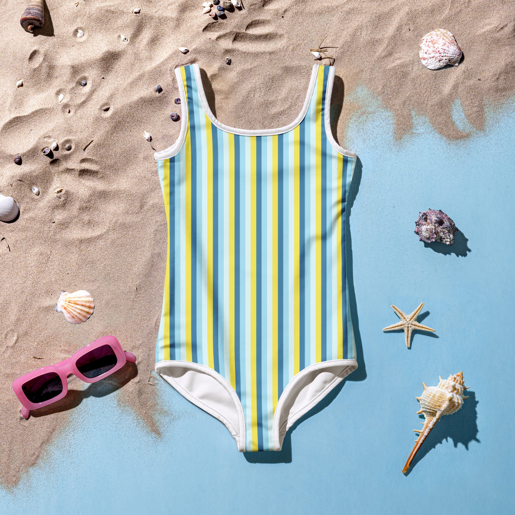 Colorful Striped Kids Swimsuit I