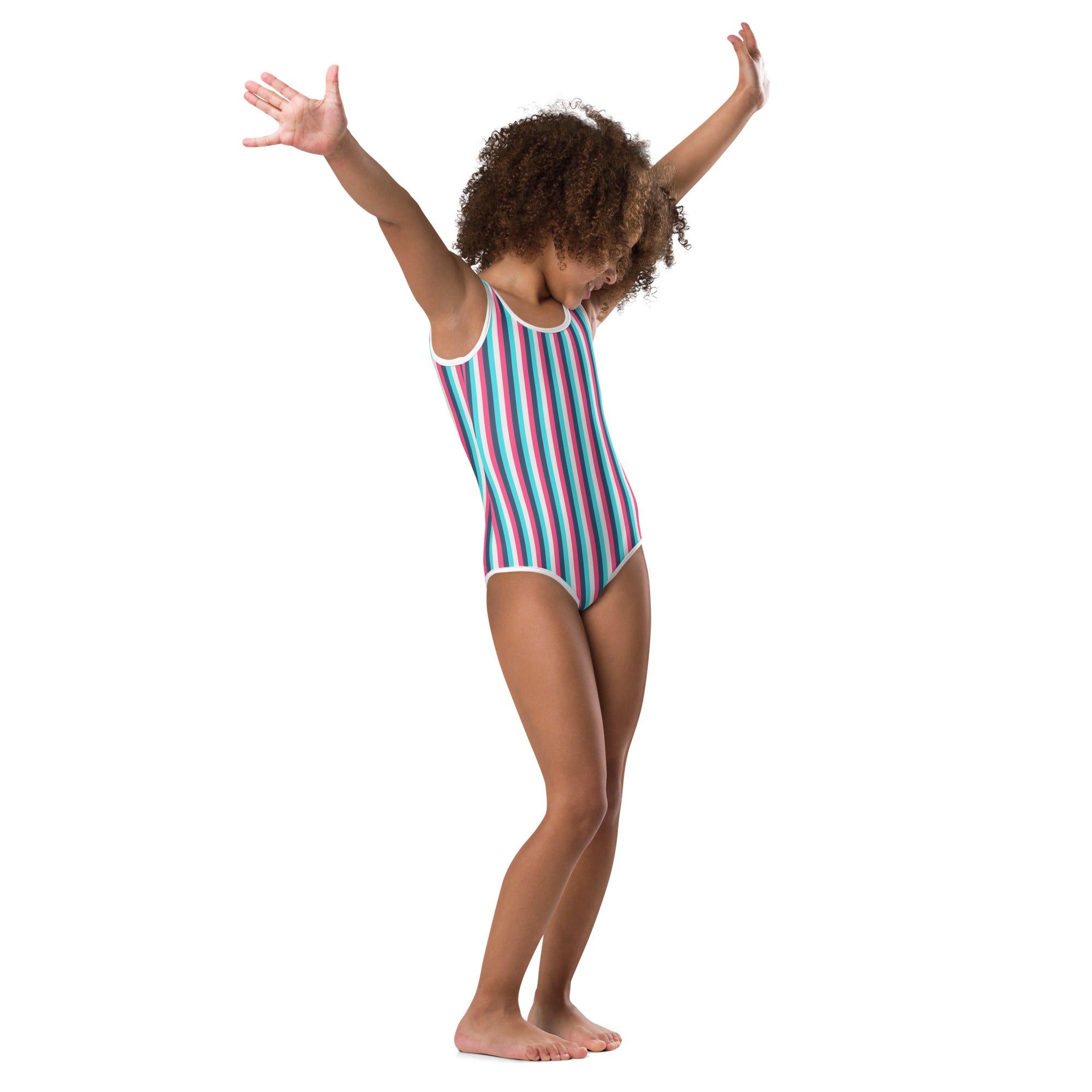 Colorful Striped Kids Swimsuit IV