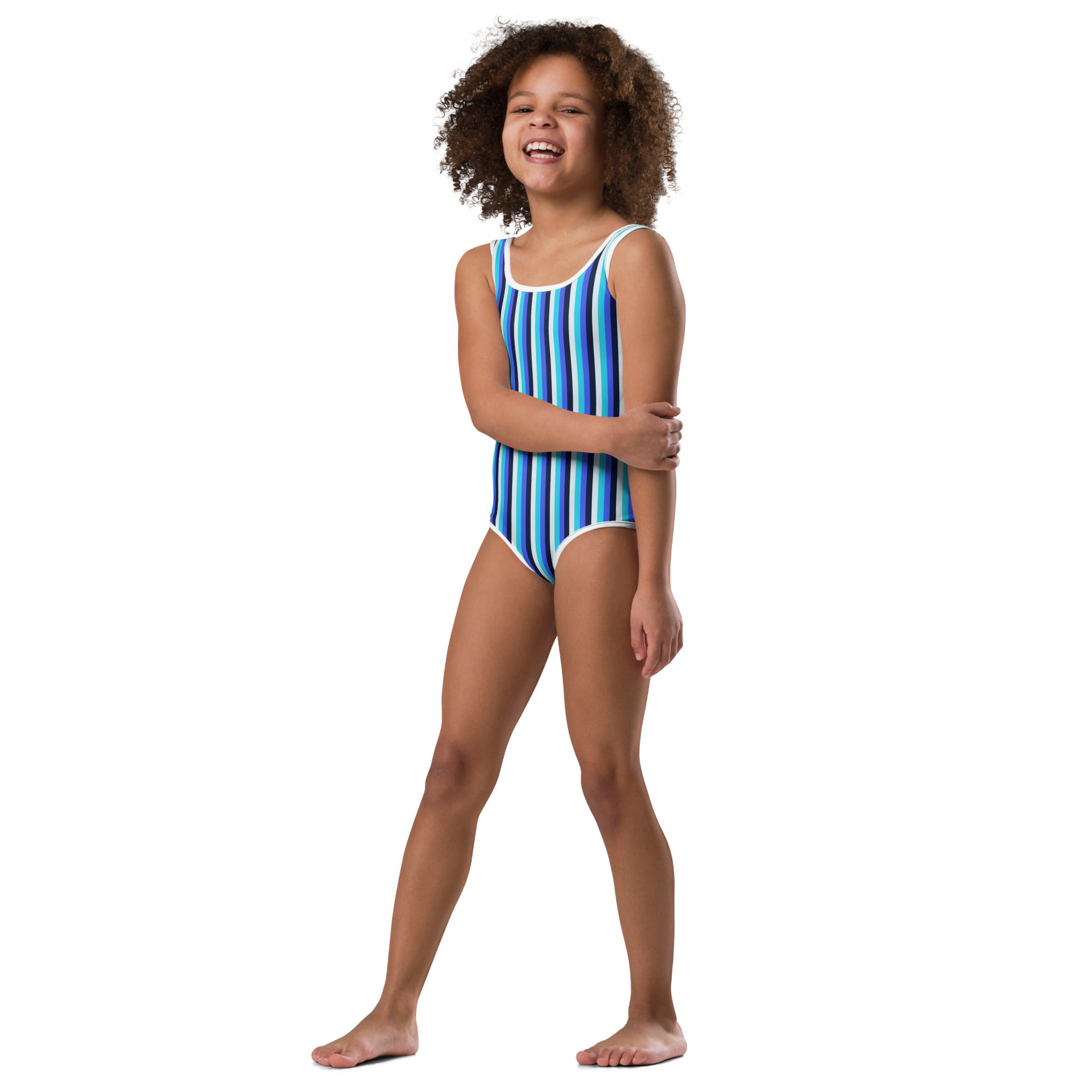 Colorful Striped Kids Swimsuit V