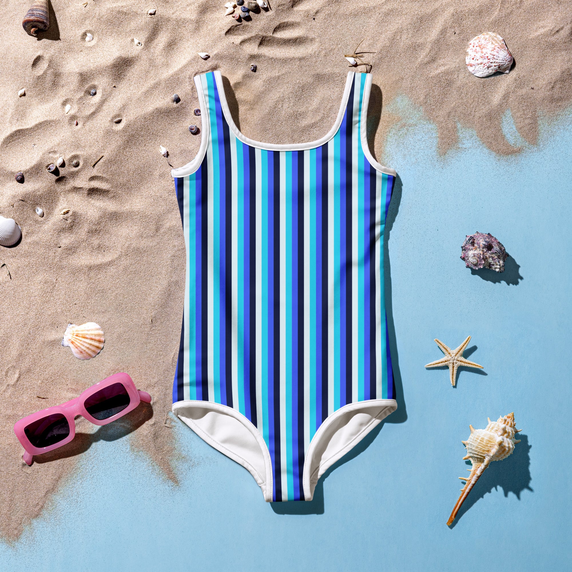 Colorful Striped Kids Swimsuit V