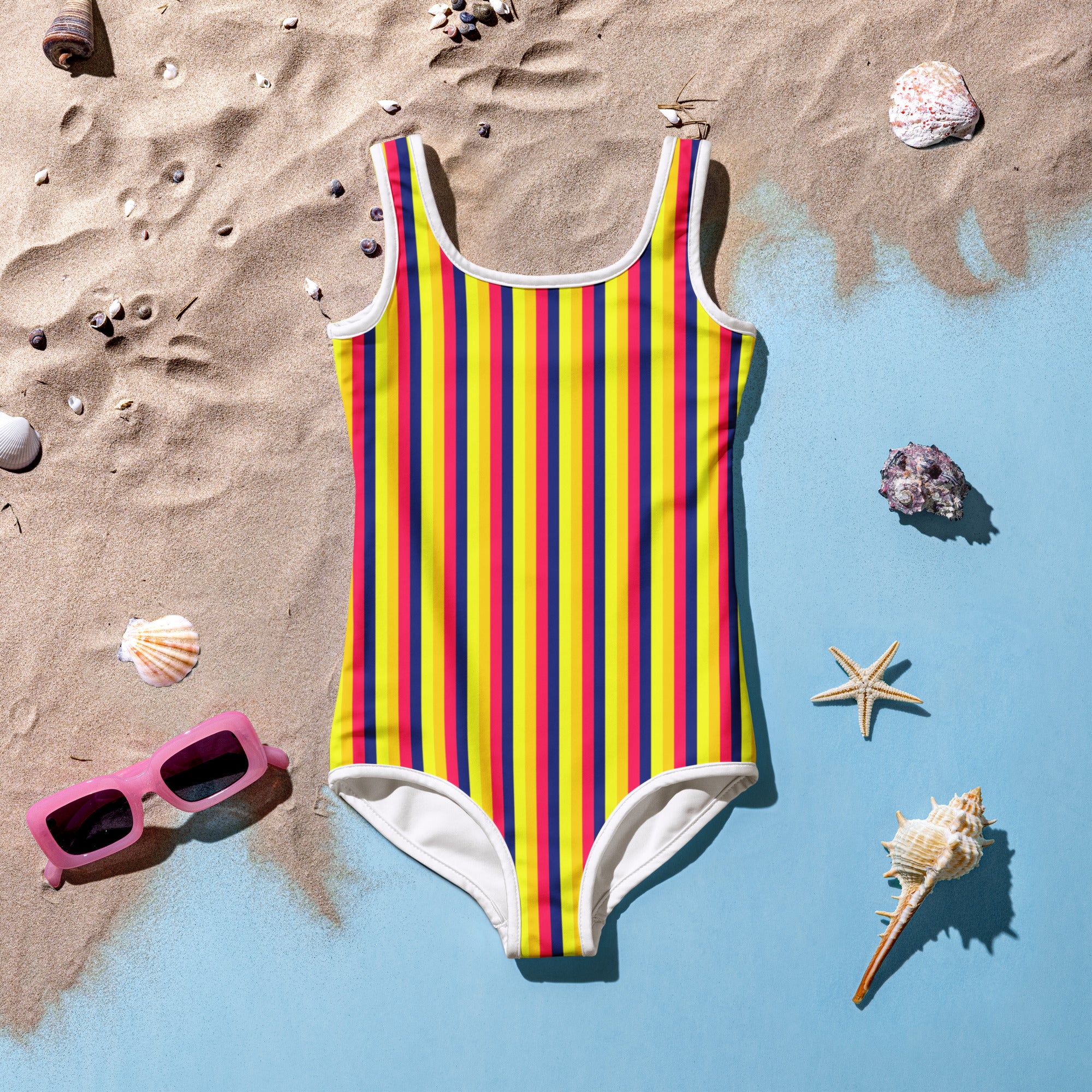 Colorful Striped Kids Swimsuit VII