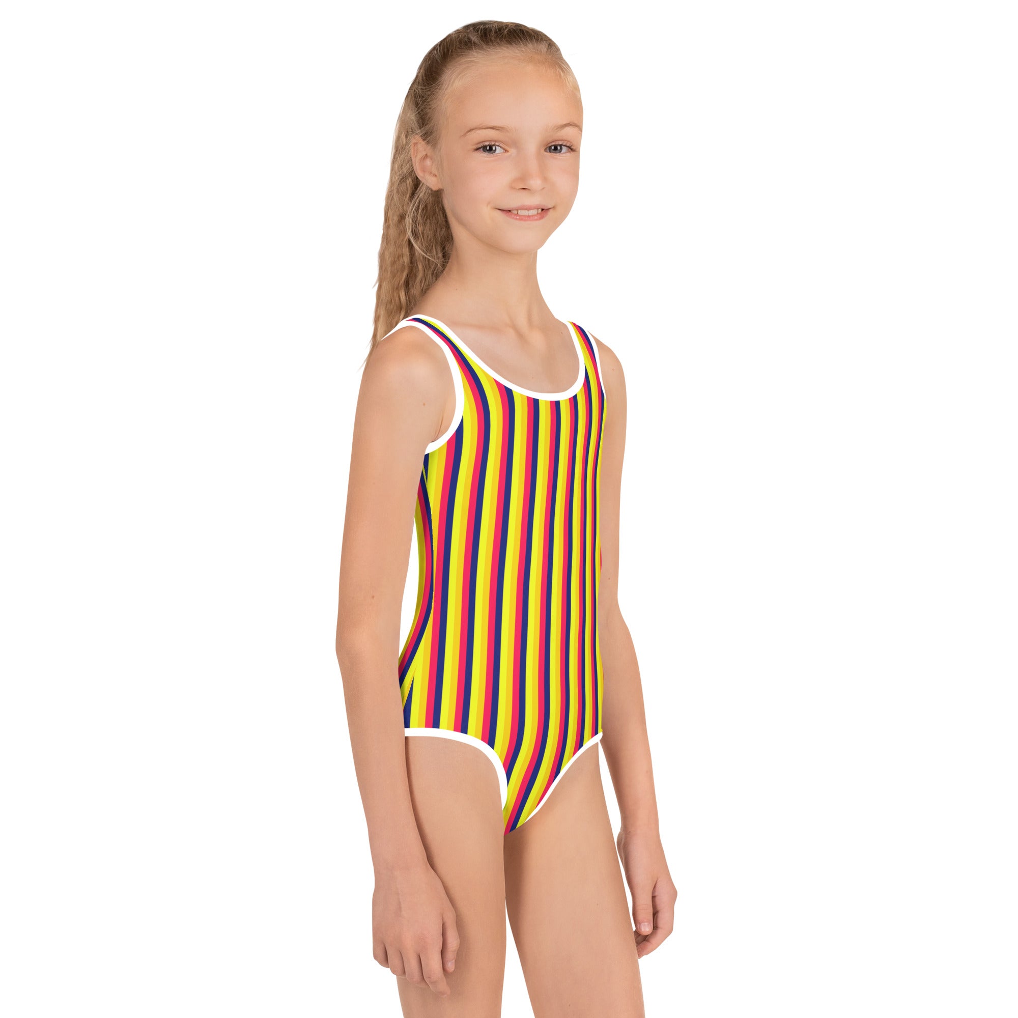 Colorful Striped Kids Swimsuit VII