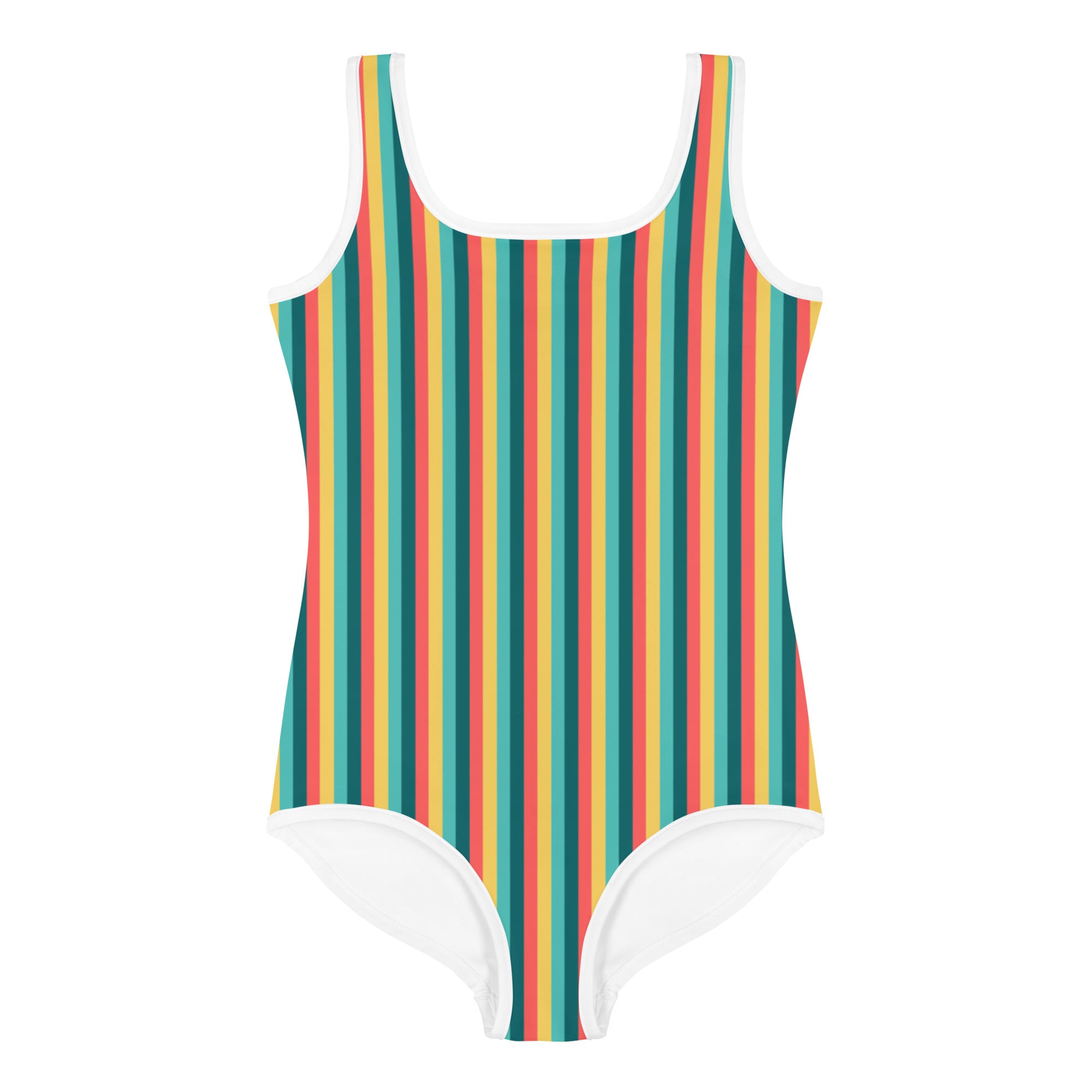 Colorful Striped Kids Swimsuit X