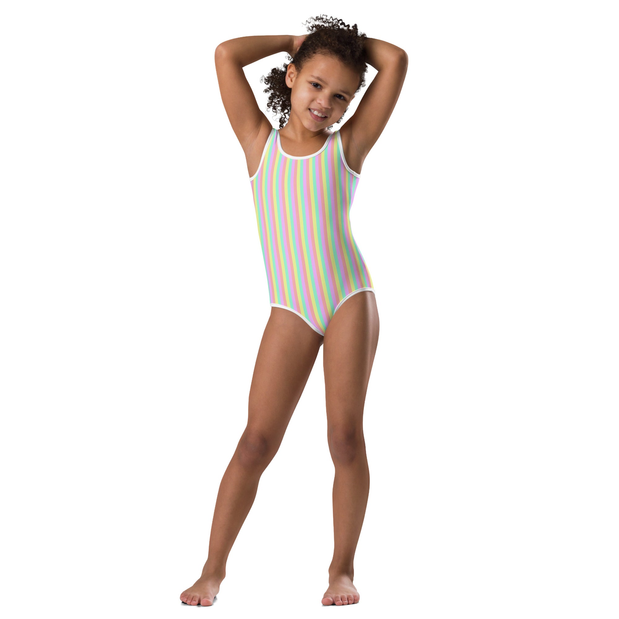 Colorful Striped Kids Swimsuit XII