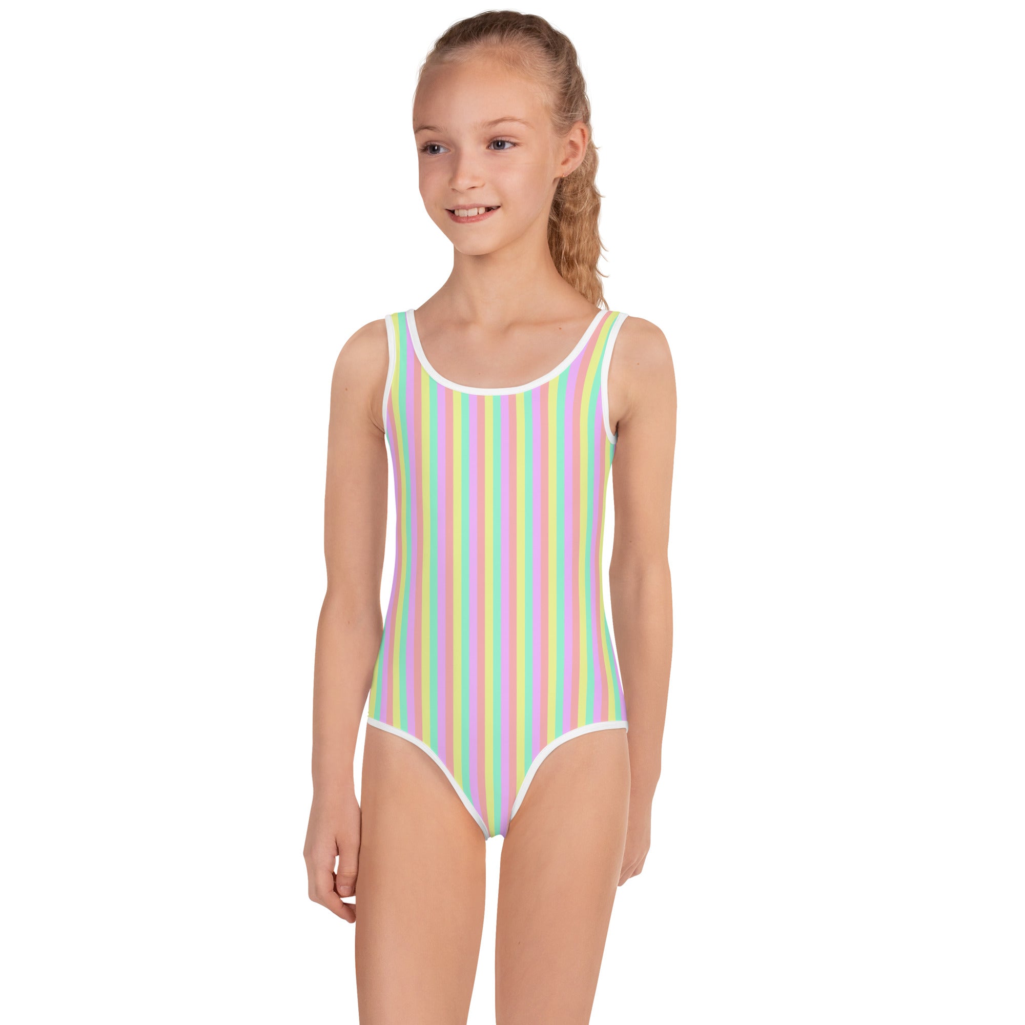 Colorful Striped Kids Swimsuit XII