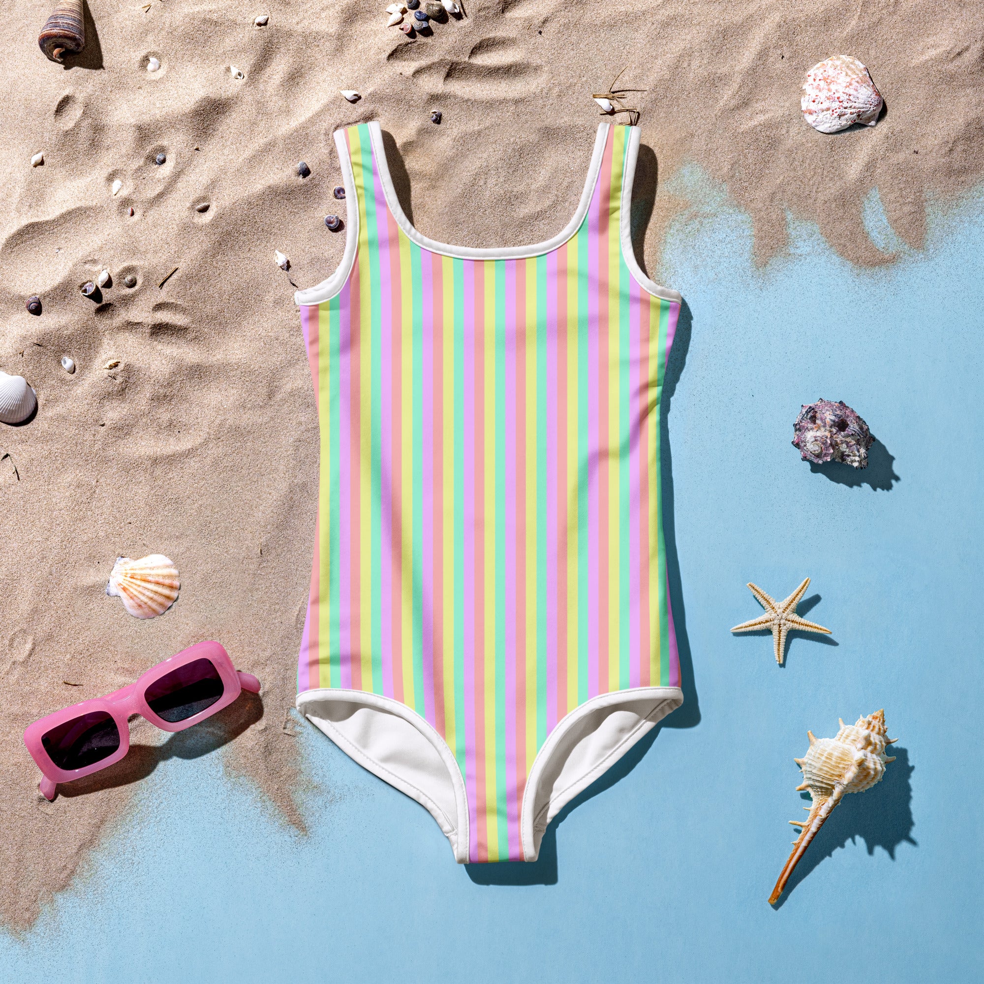 Colorful Striped Kids Swimsuit XII