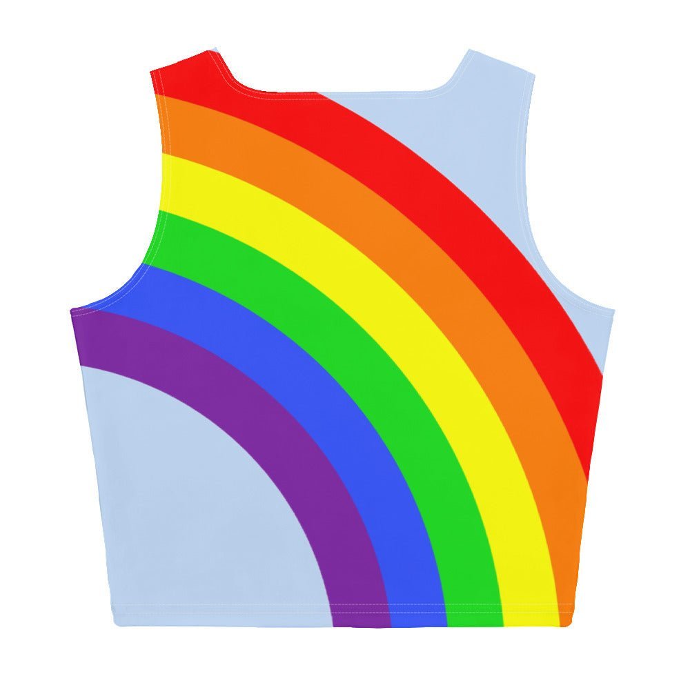 Crop Top Rainbow on Cyan