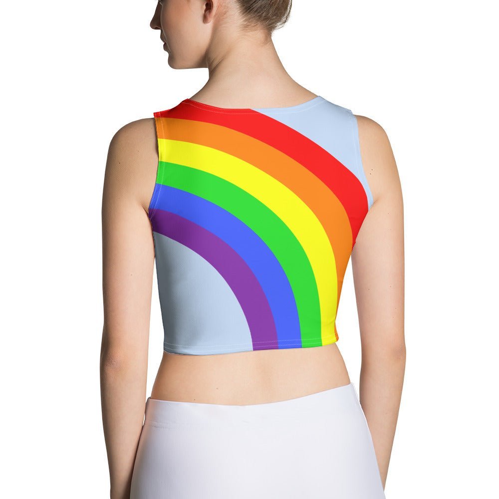 Crop Top Rainbow on Cyan