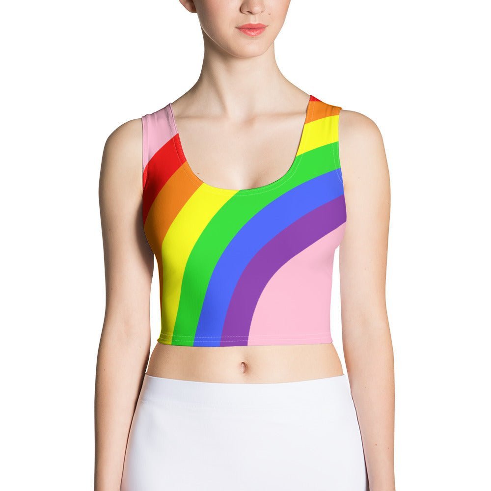 Crop Top Rainbow on Pink