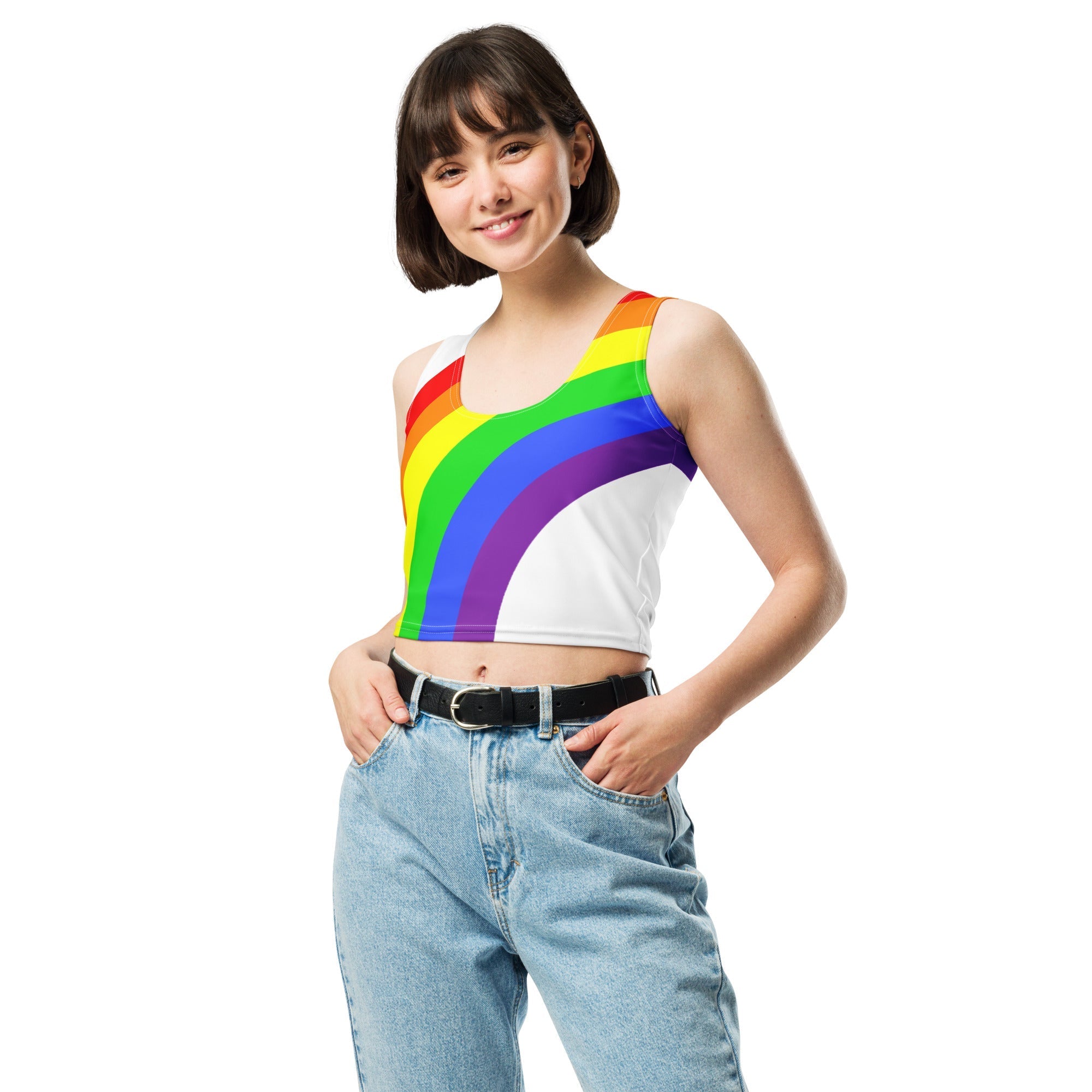Crop Top Rainbow on White