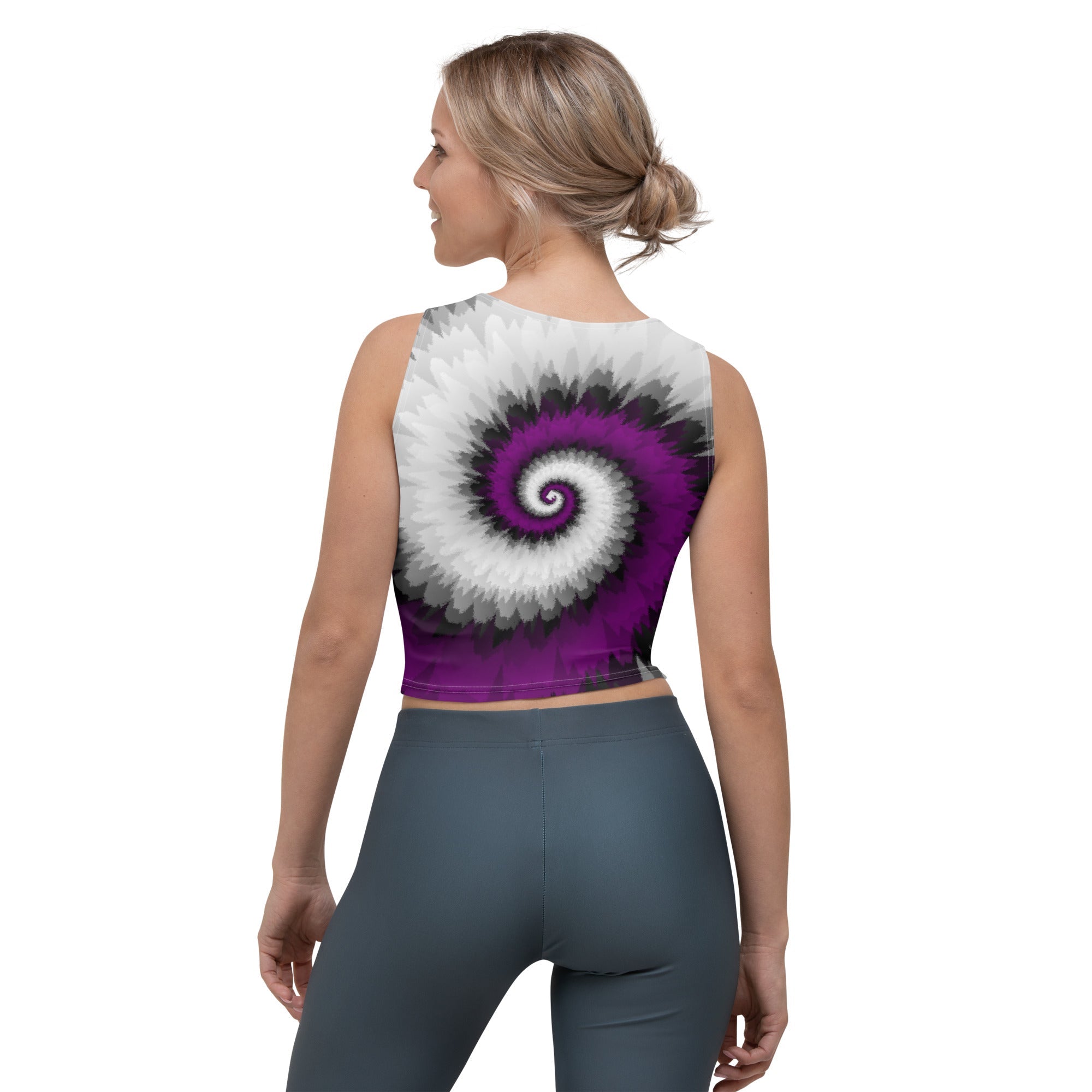 Crop Top Tie Dye Spiral Asexual