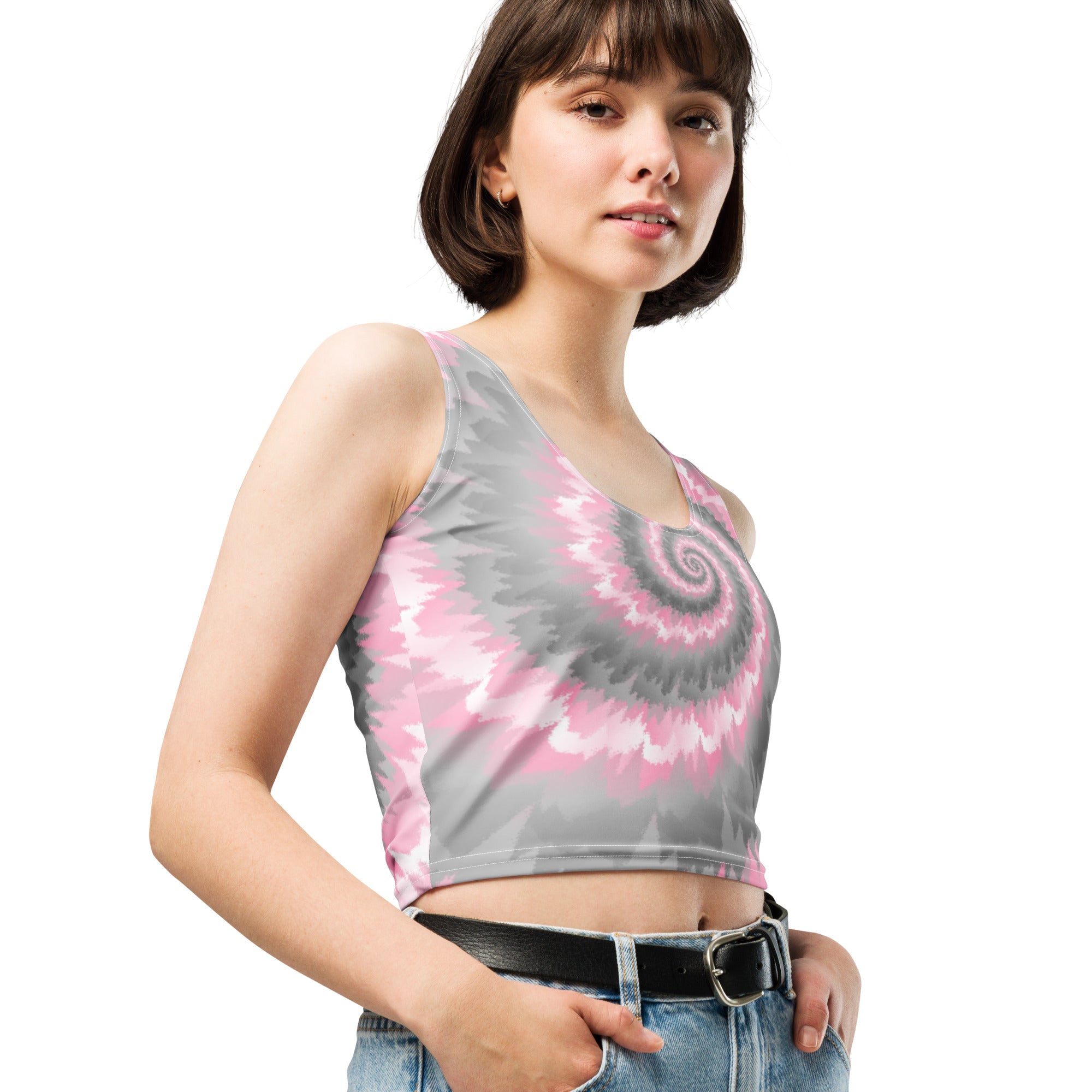 Crop Top Tie Dye Spiral Demigirl