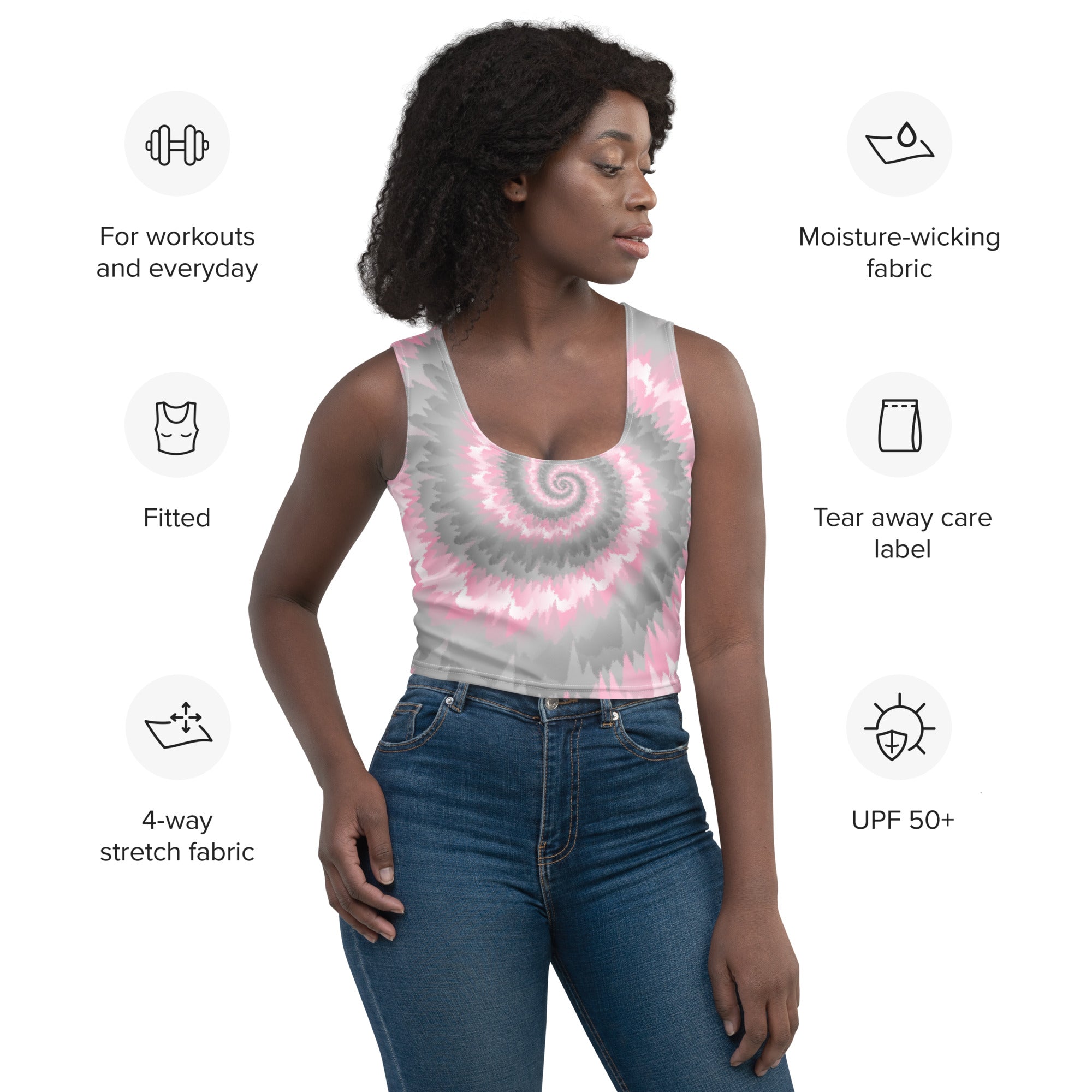 Crop Top Tie Dye Spiral Demigirl