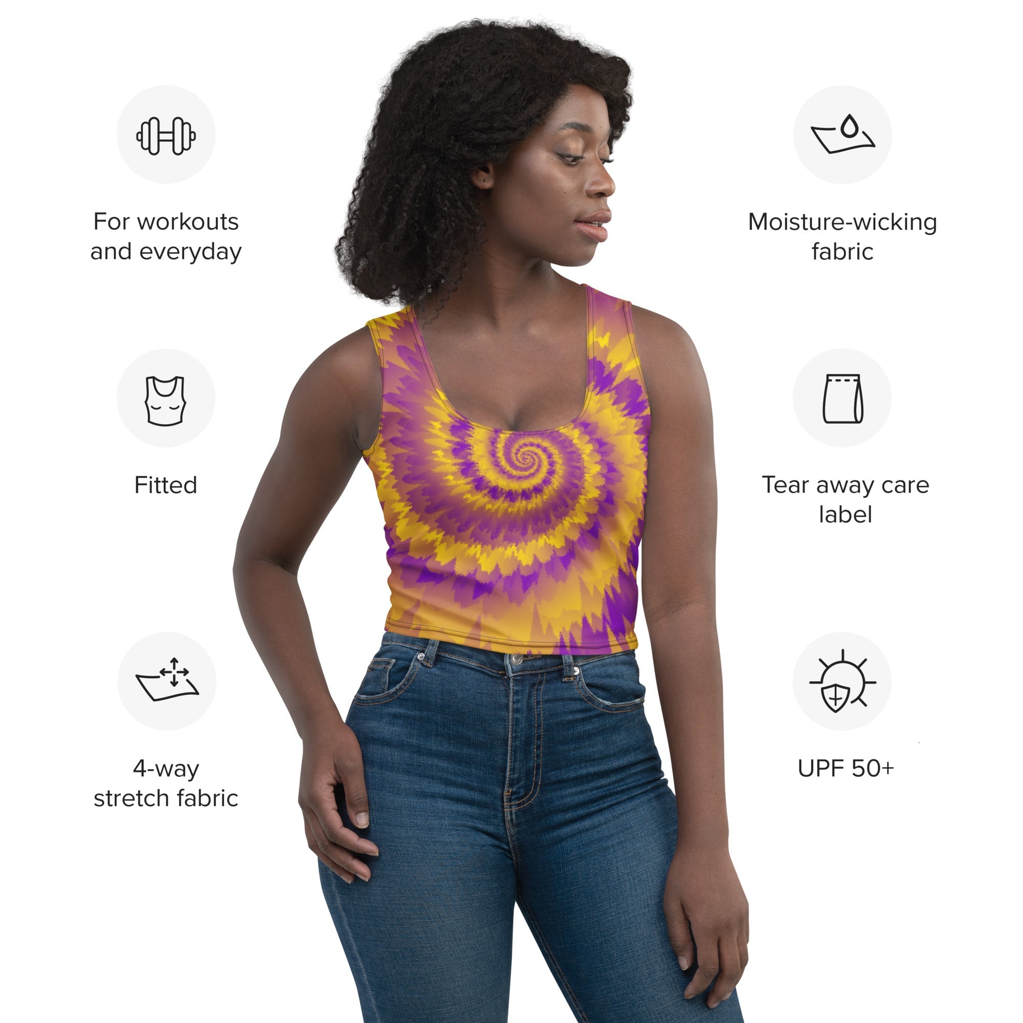 Crop Top Tie Dye Spiral Intersex