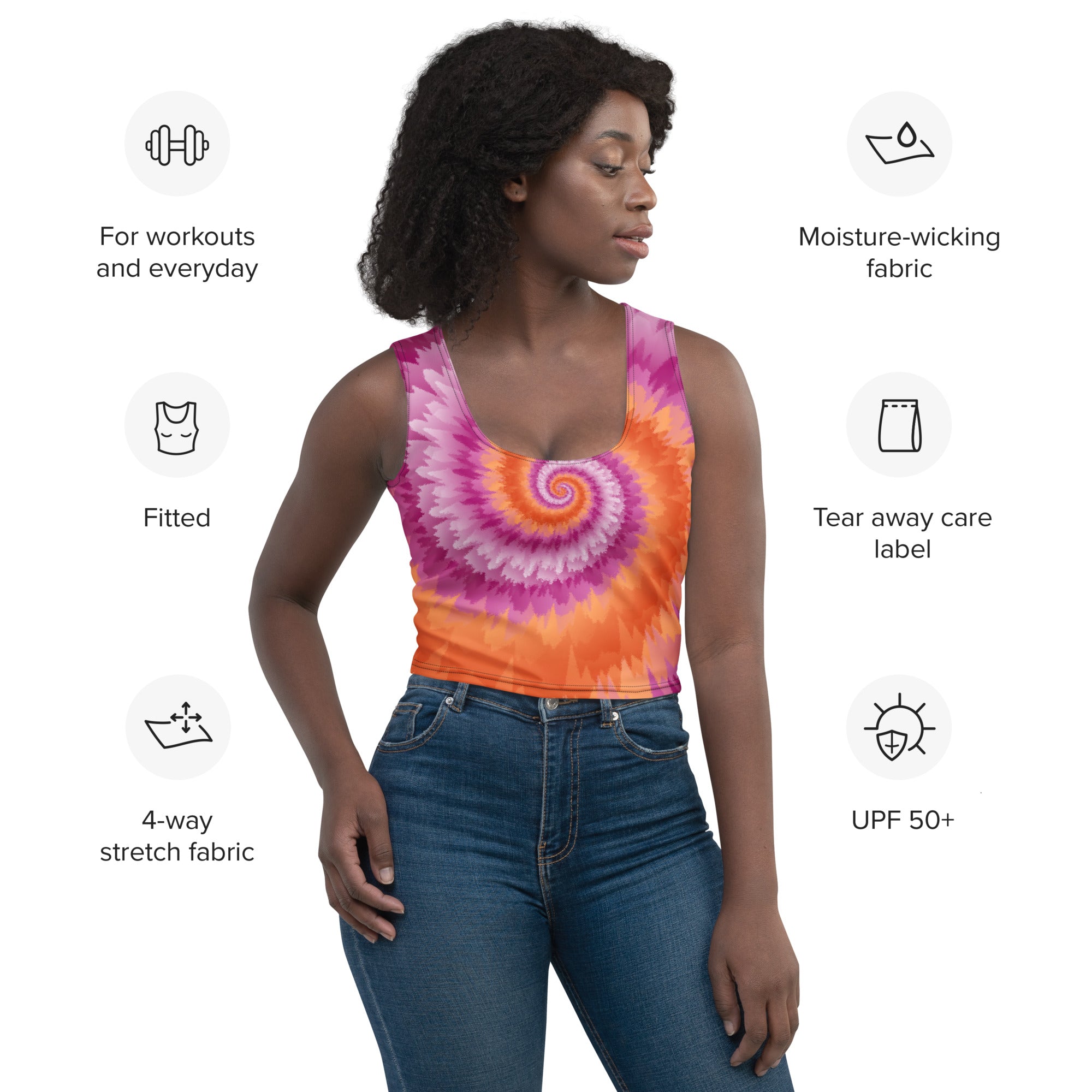 Crop Top Tie Dye Spiral Lesbian