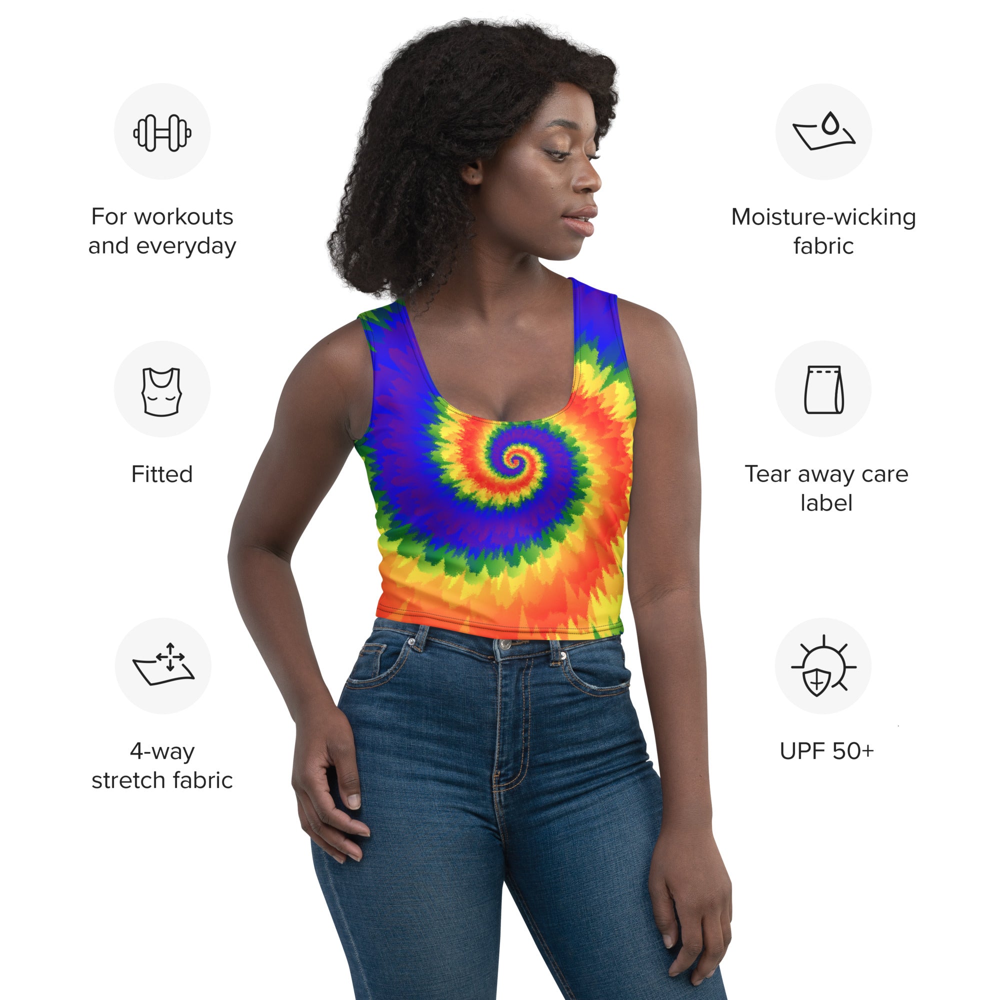Crop Top Tie Dye Spiral LGBTQ