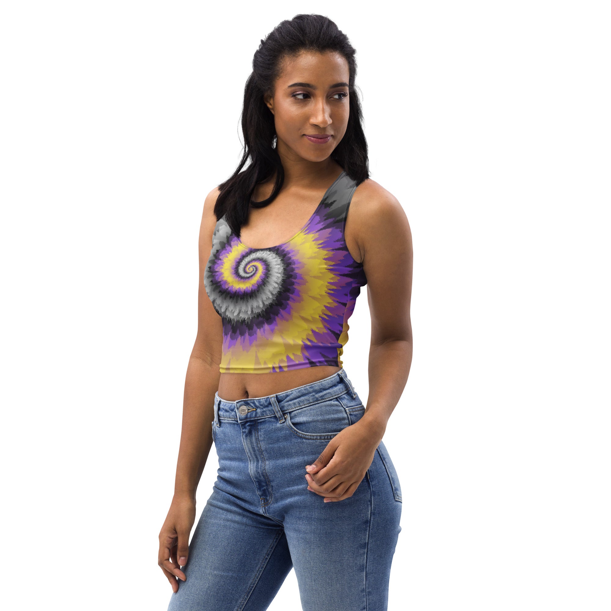 Crop Top Tie Dye Spiral Nonbinary