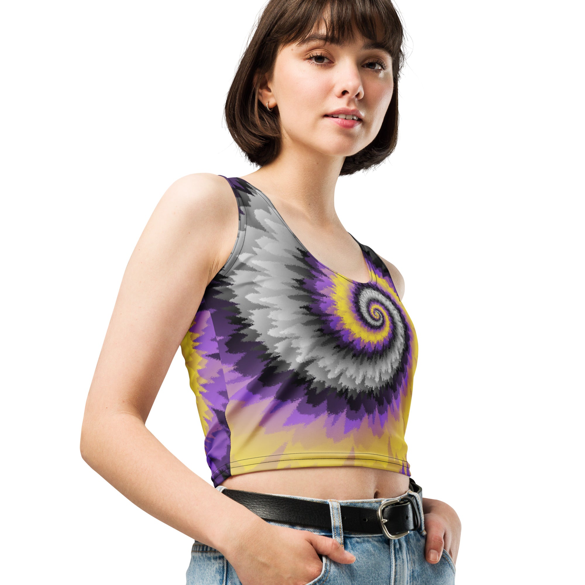 Crop Top Tie Dye Spiral Nonbinary