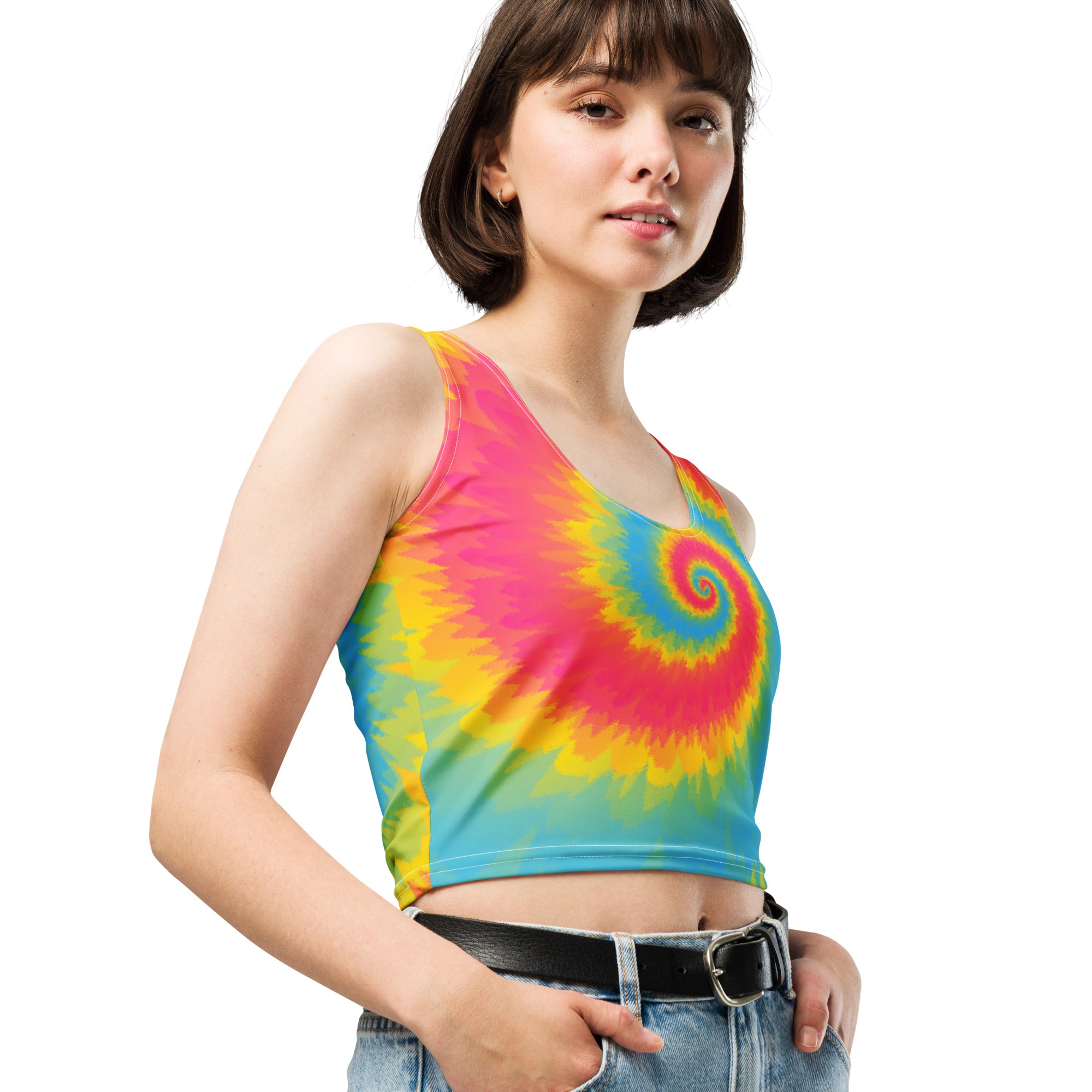 Crop Top Tie Dye Spiral Pansexual