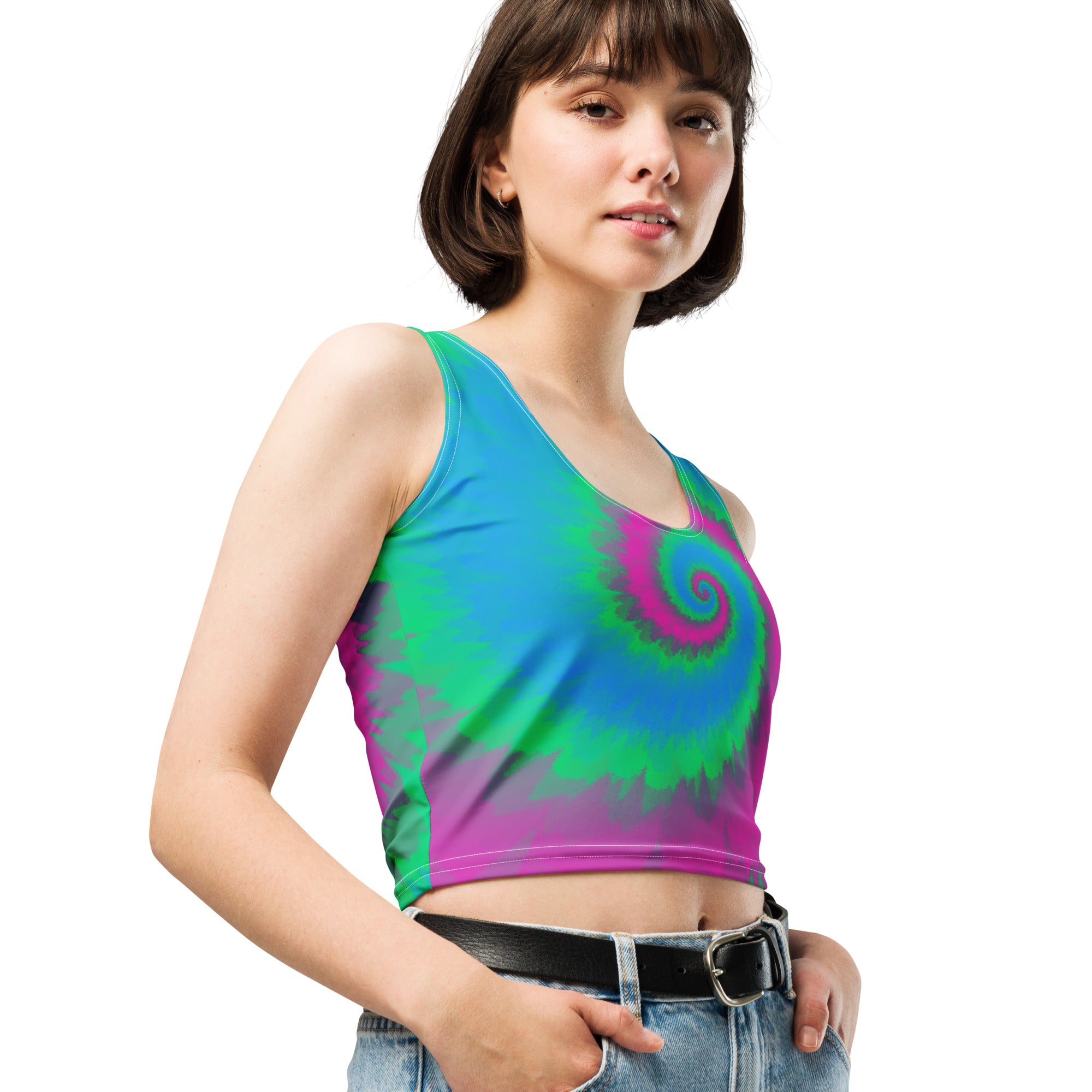 Crop Top Tie Dye Spiral Polysexual