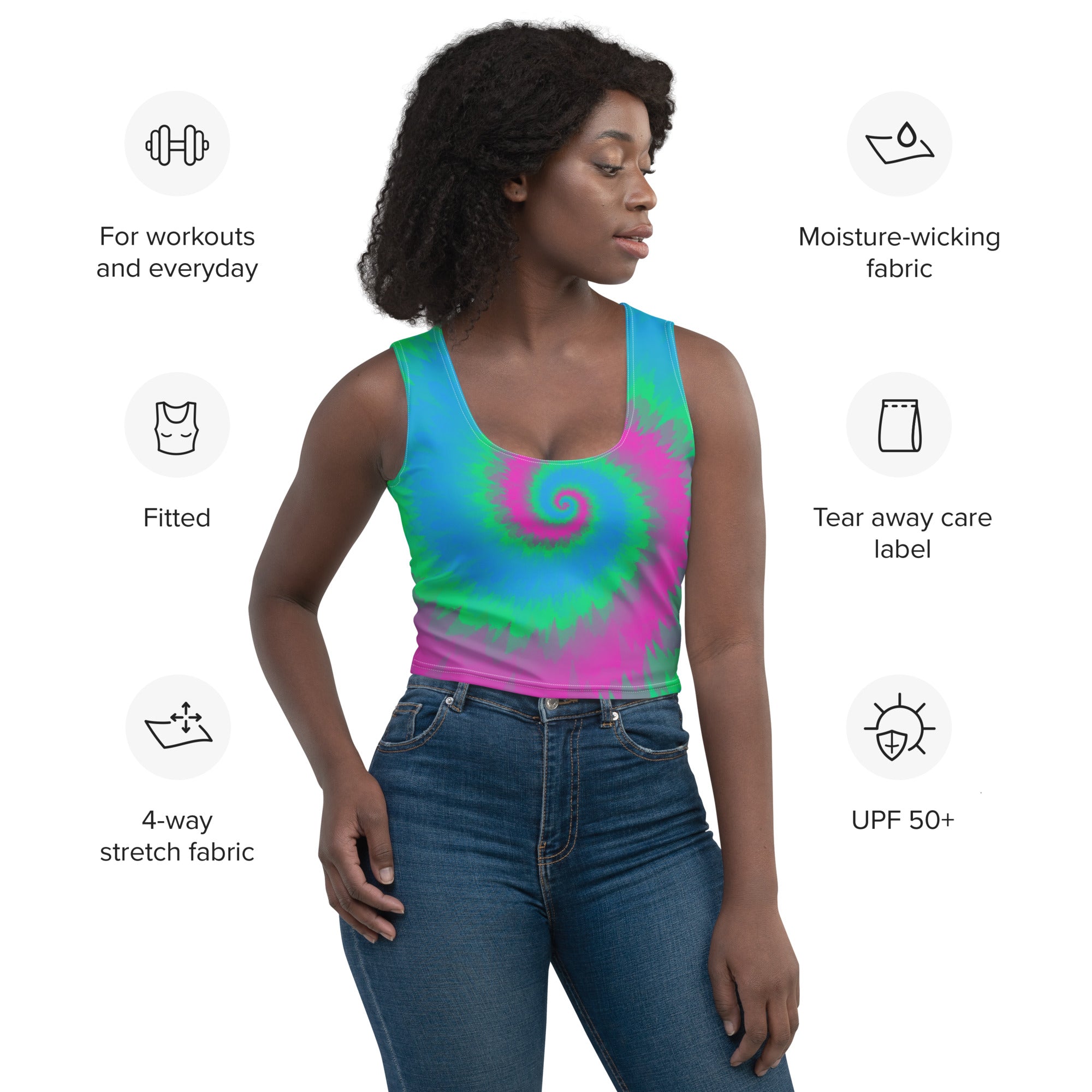 Crop Top Tie Dye Spiral Polysexual