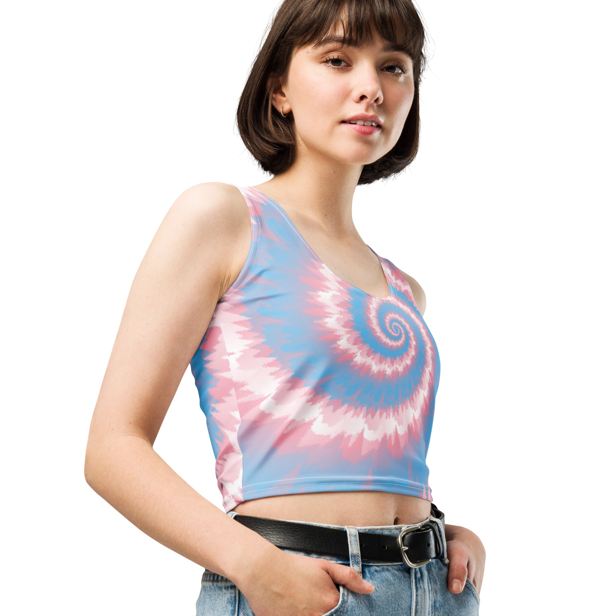 Crop Top Tie Dye Spiral Transgender