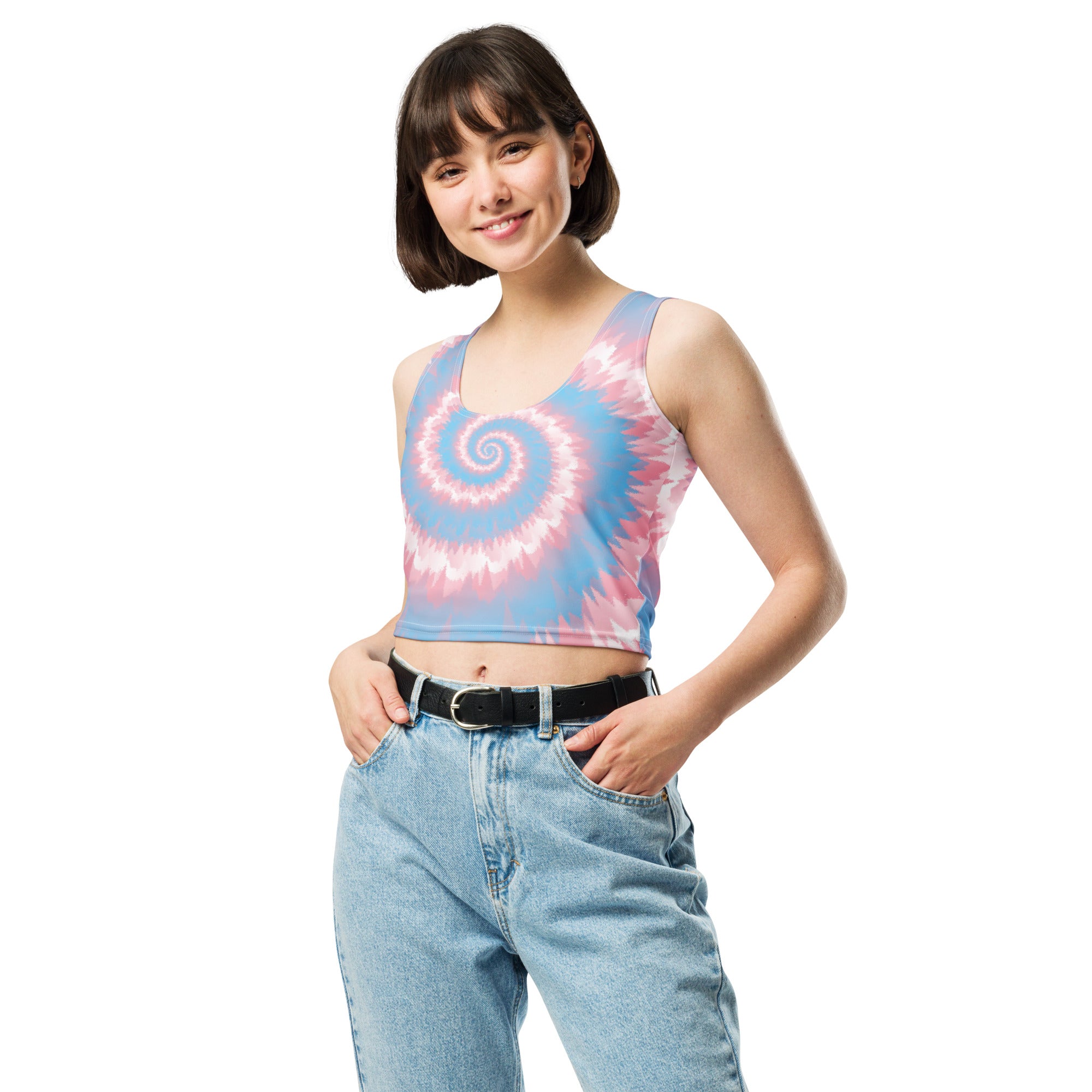 Crop Top Tie Dye Spiral Transgender