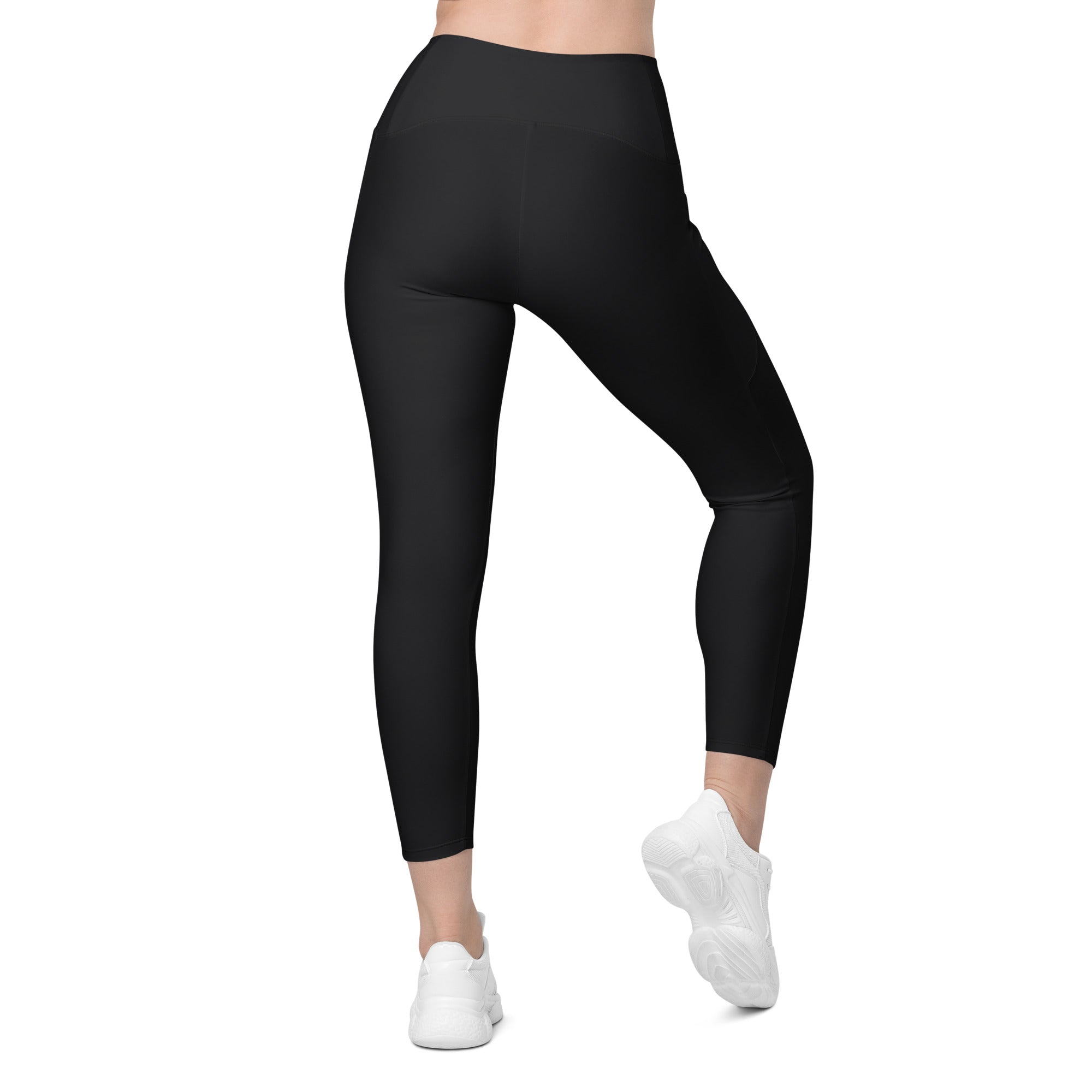 Crossover leggings with pockets Black