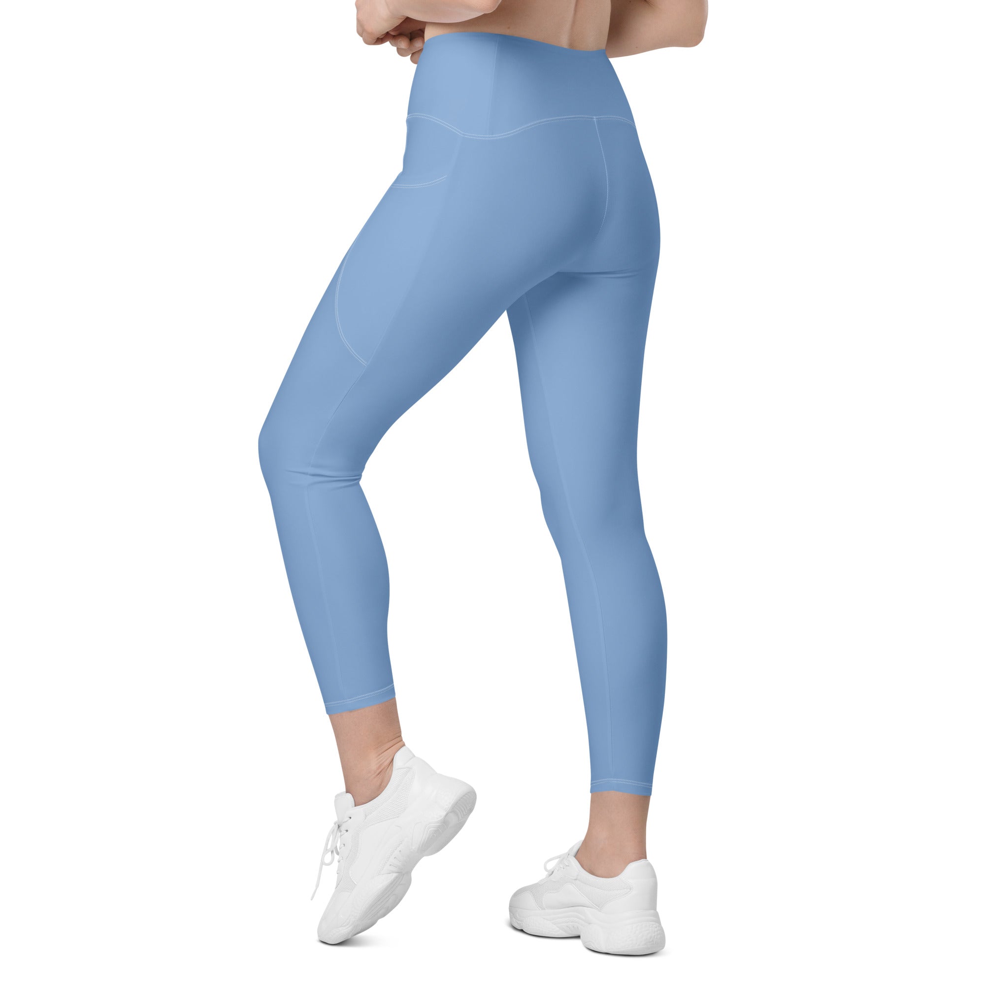Crossover leggings with pockets Light Blue