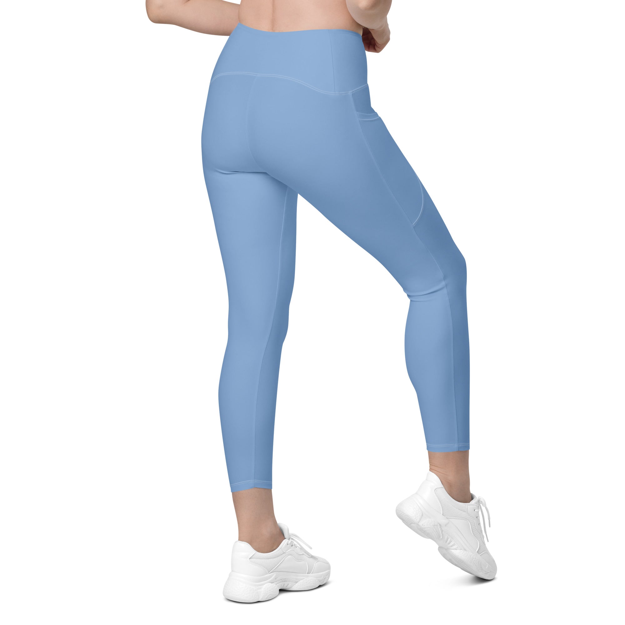 Crossover leggings with pockets Light Blue