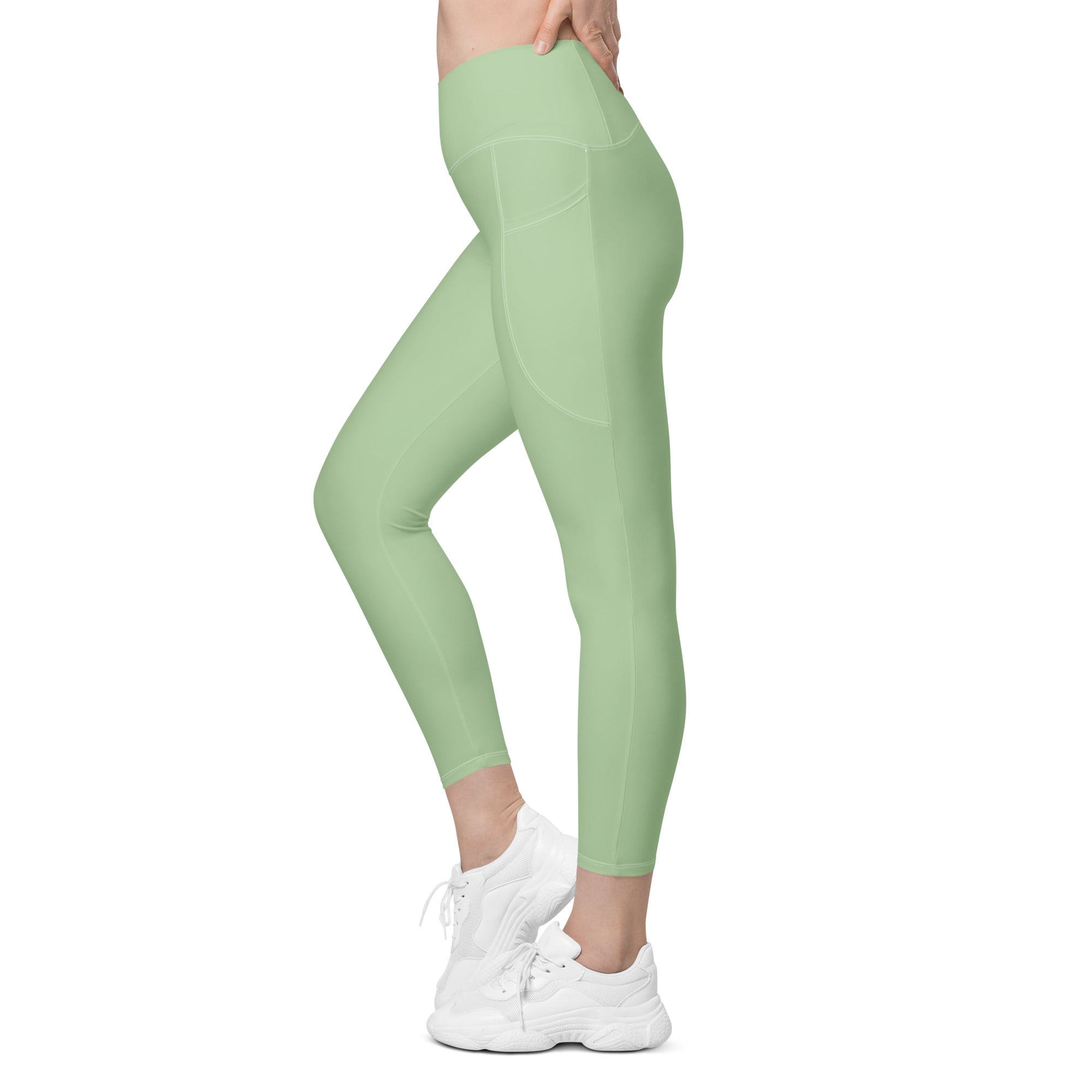 Crossover leggings with pockets Light Green