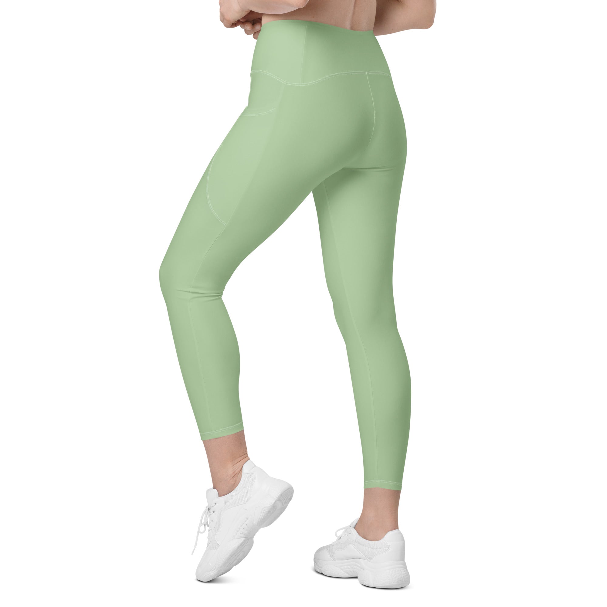 Crossover leggings with pockets Light Green