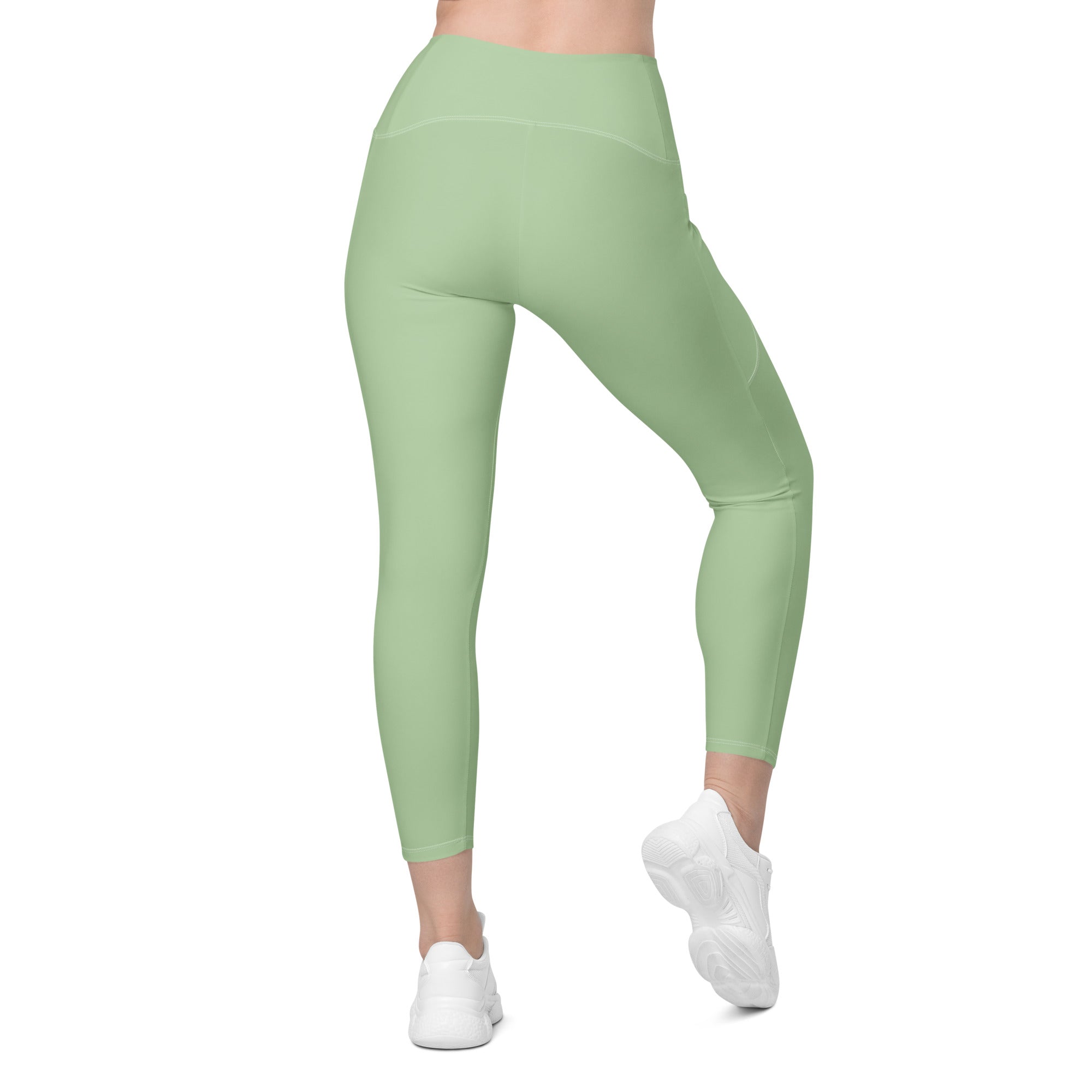 Crossover leggings with pockets Light Green