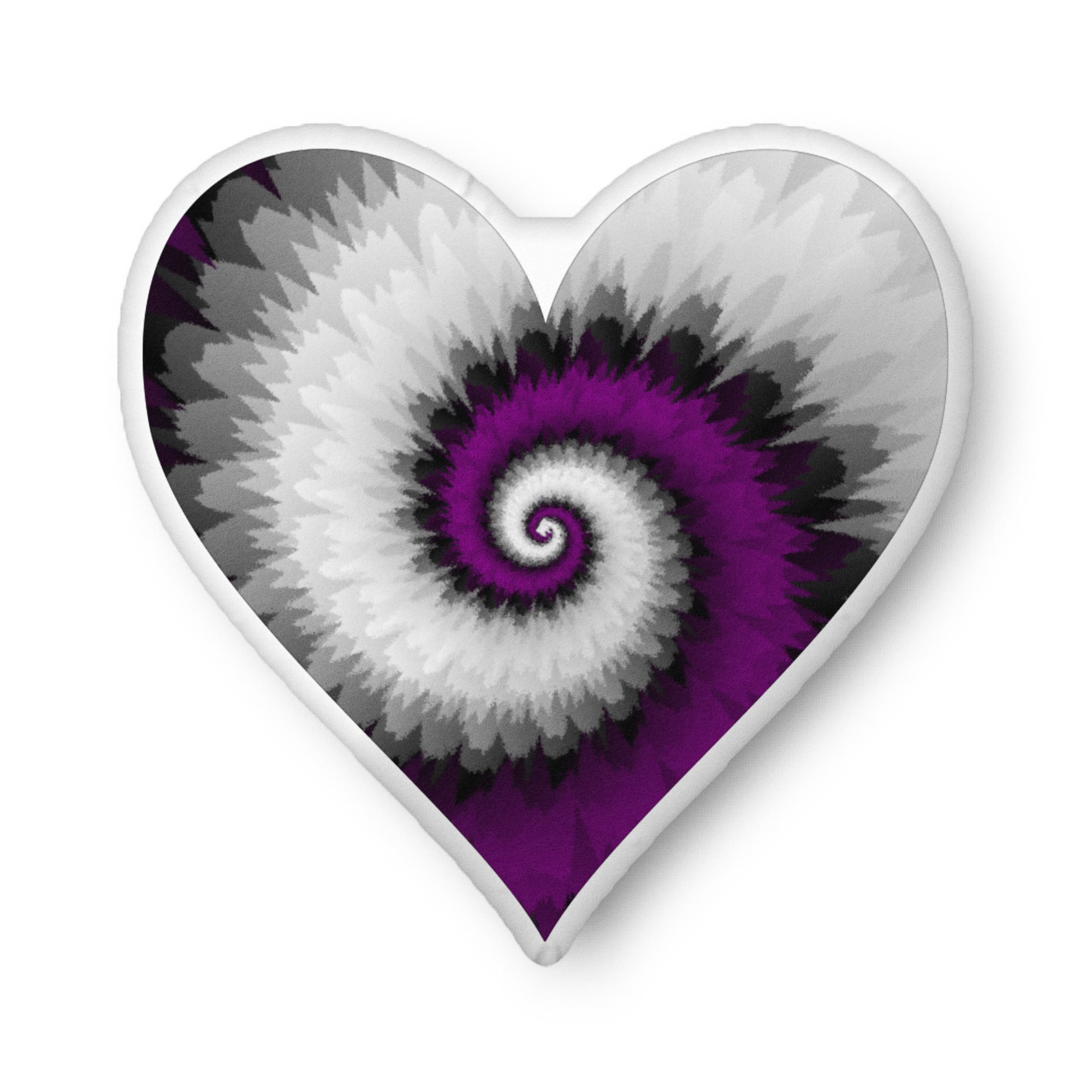 Custom shaped pillow Tie Dye Asexual Heart