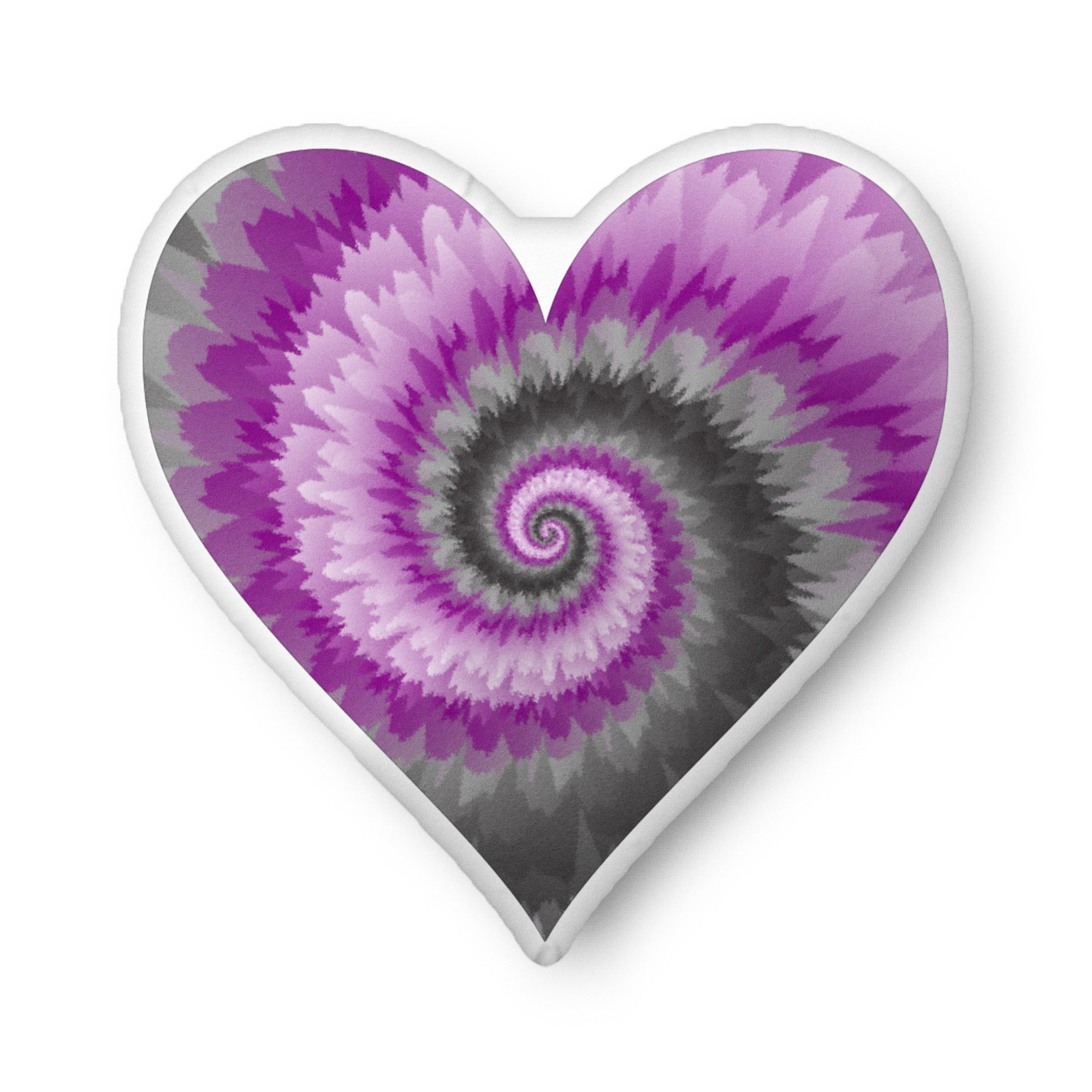 Custom shaped pillow Tie Dye Demisexual Heart