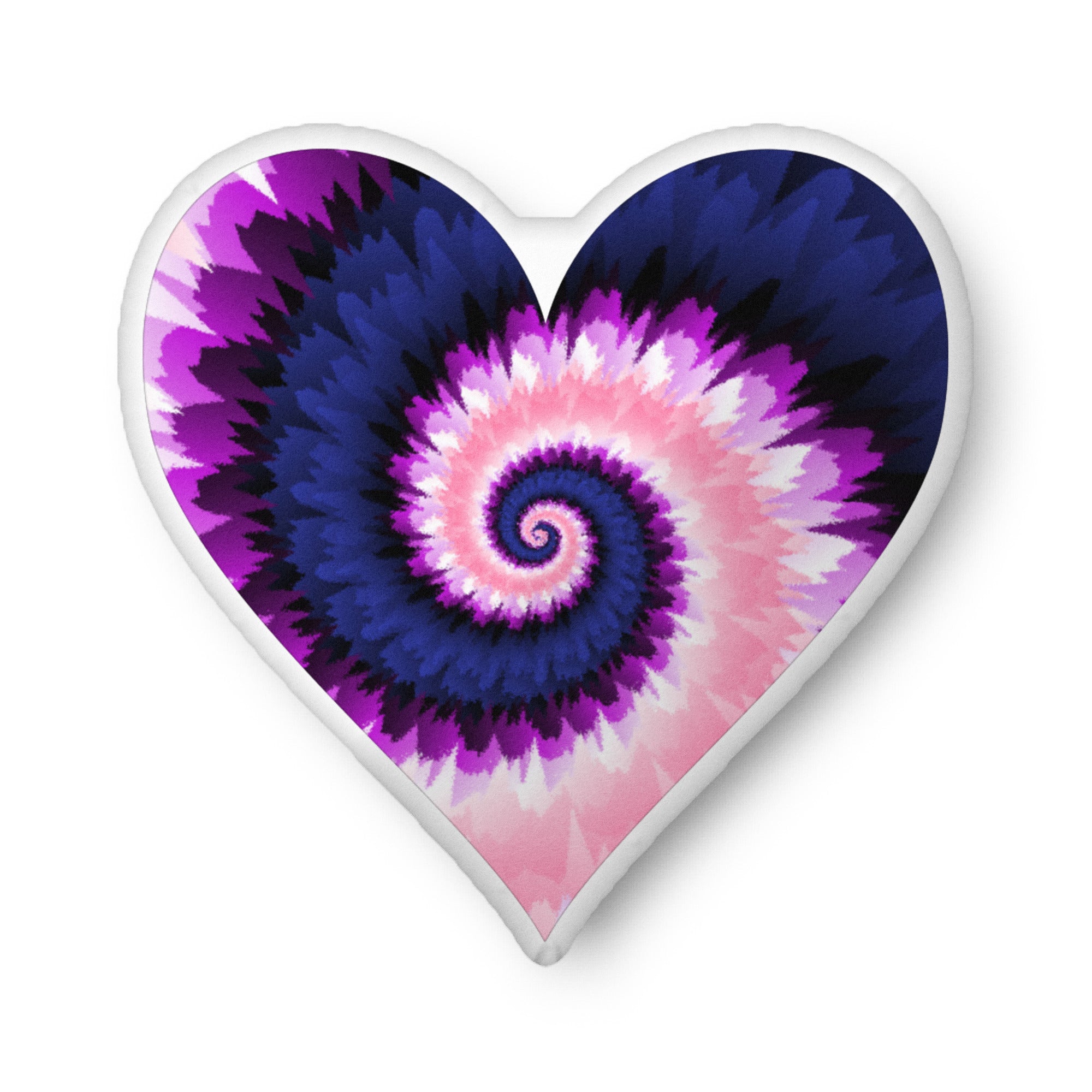 Custom shaped pillow Tie Dye Genderfluid Heart