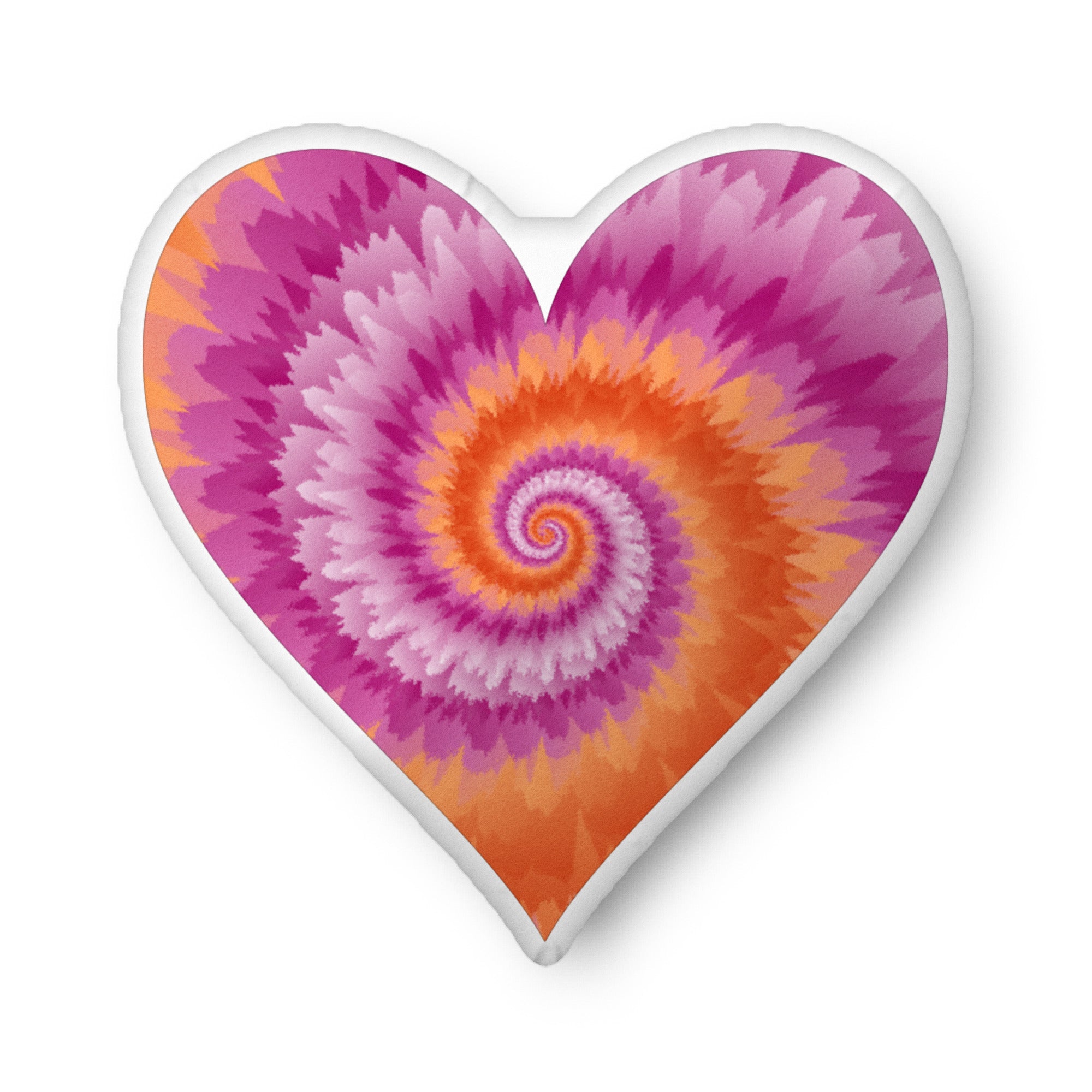 Custom shaped pillow Tie Dye Lesbian Heart