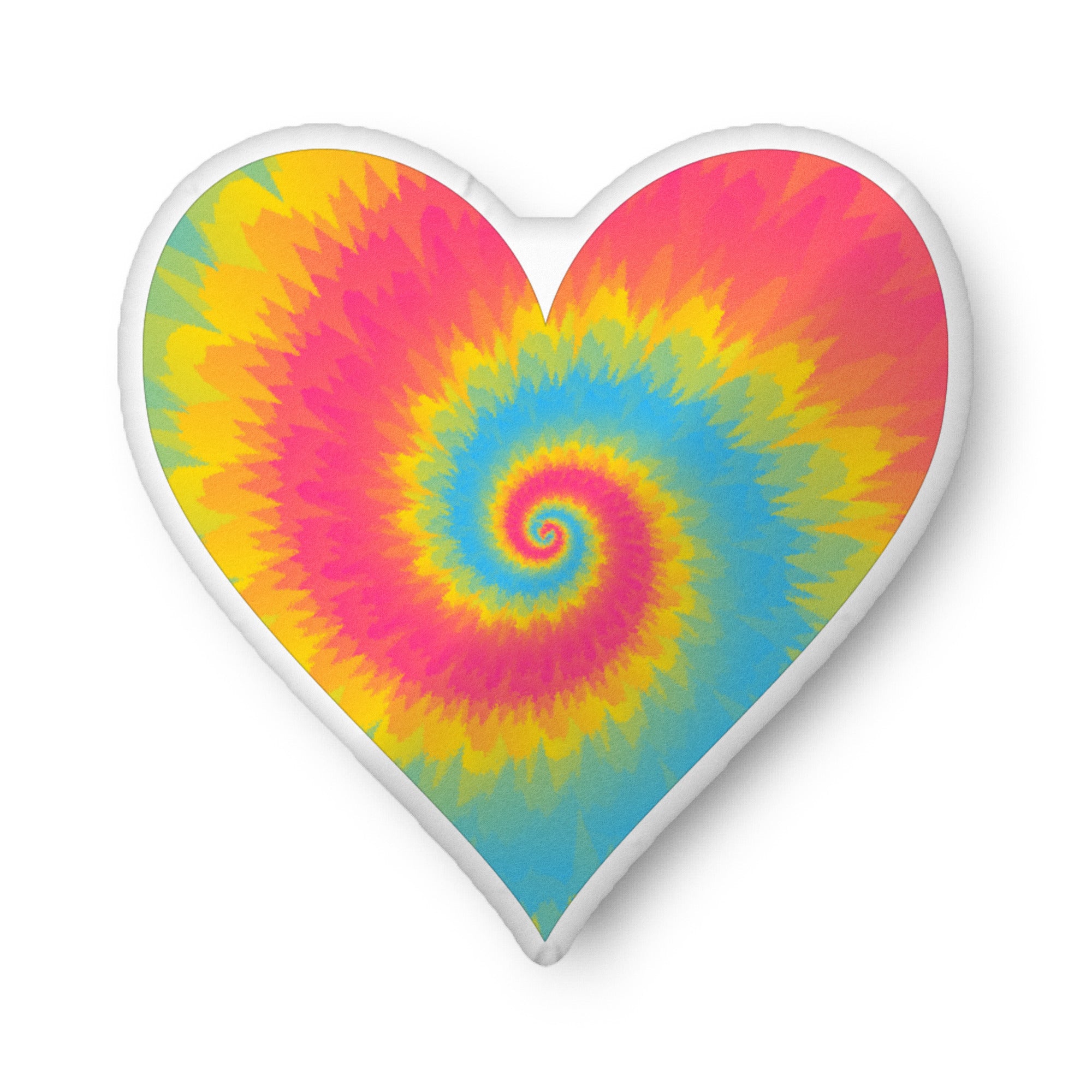 Custom shaped pillow Tie Dye Pansexual Heart