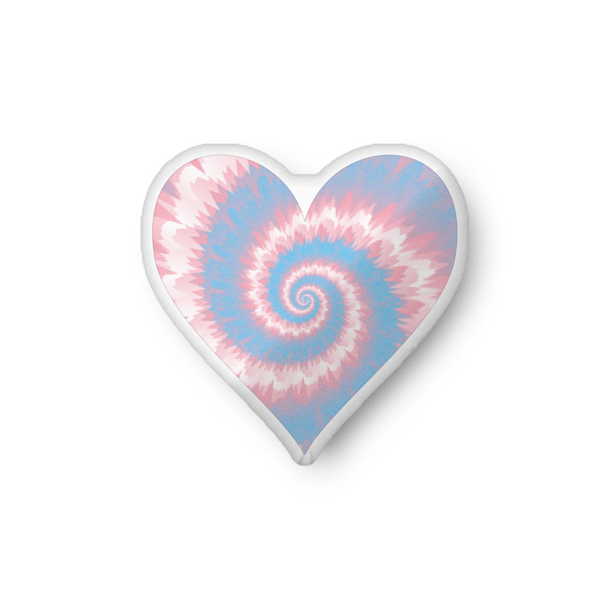 Custom shaped pillow Tie Dye Transgender Heart