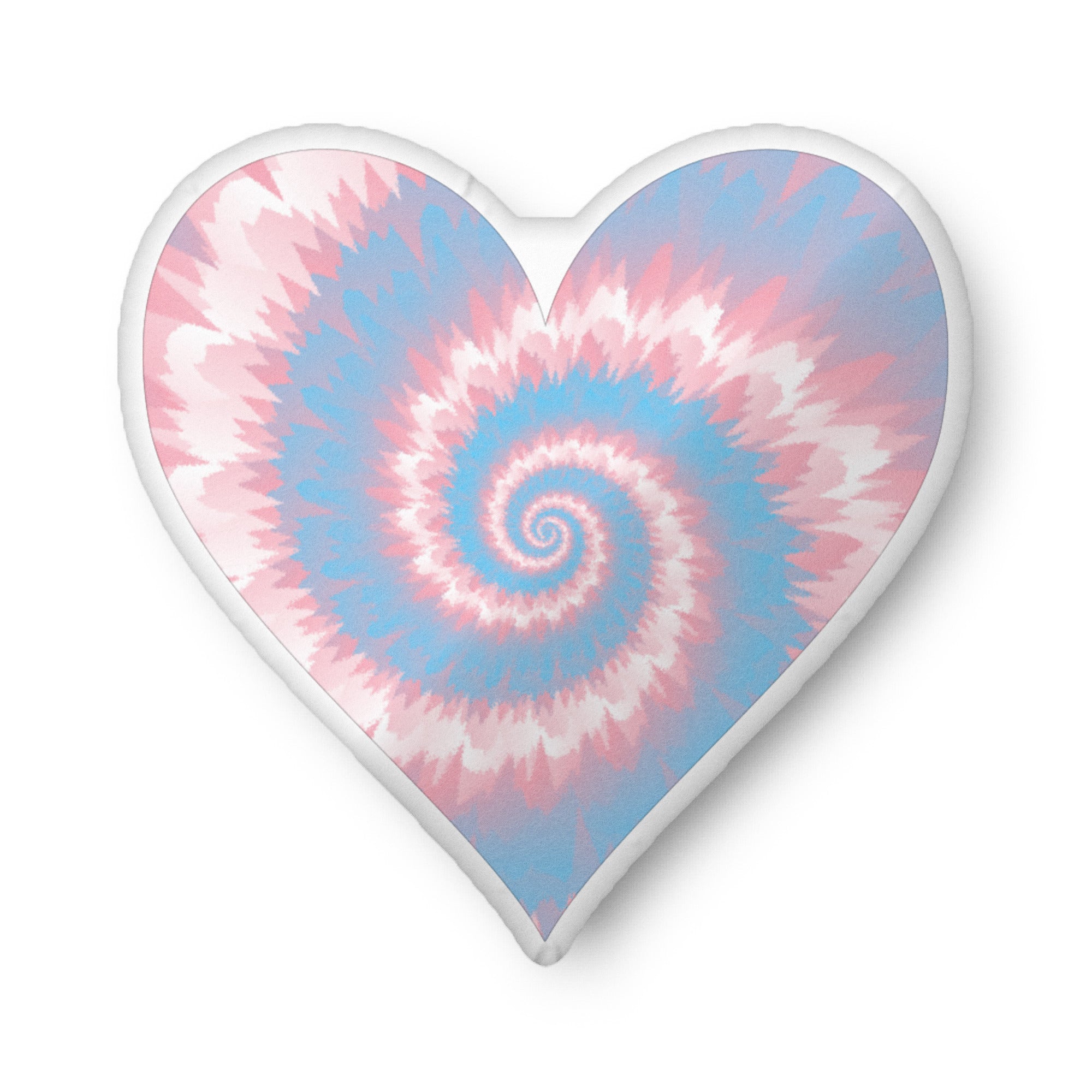 Custom shaped pillow Tie Dye Transgender Heart