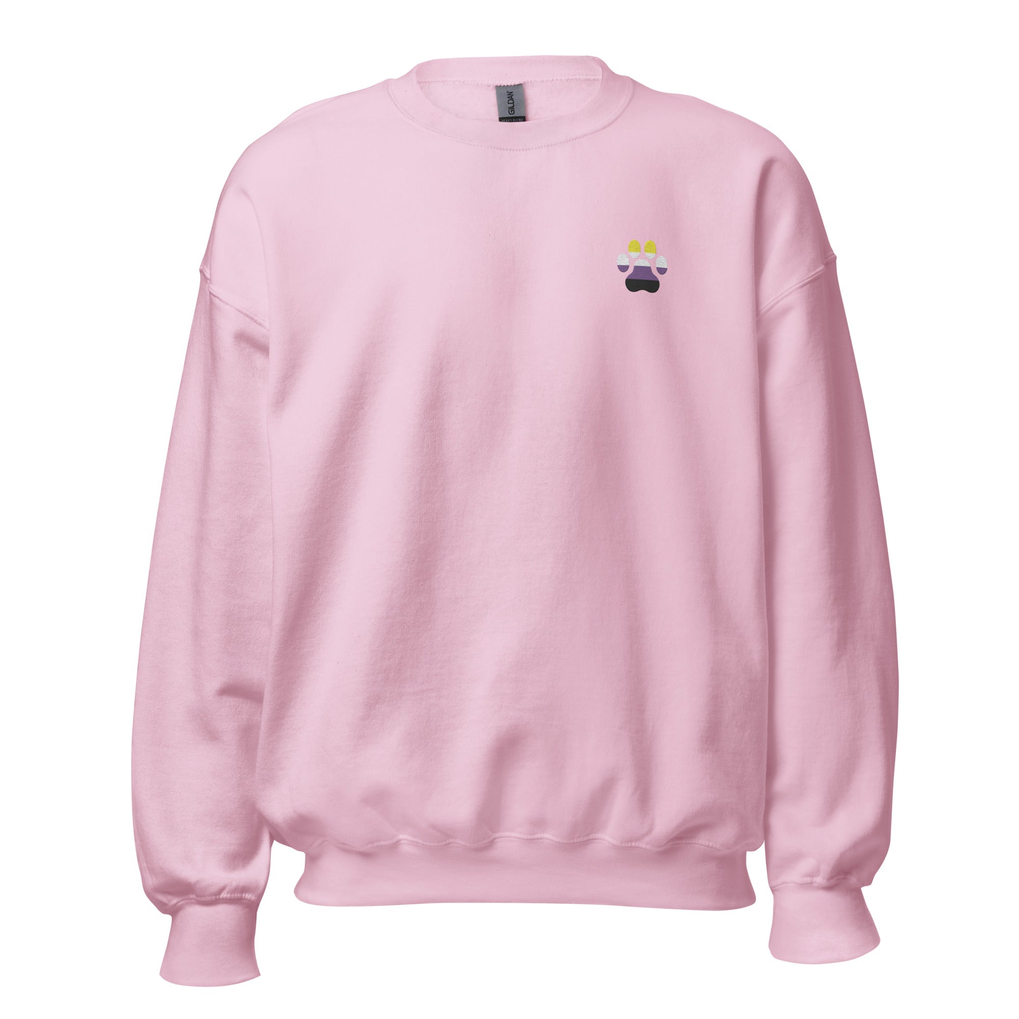 Dog Paw Embroidered Unisex Sweatshirt Nonbinary