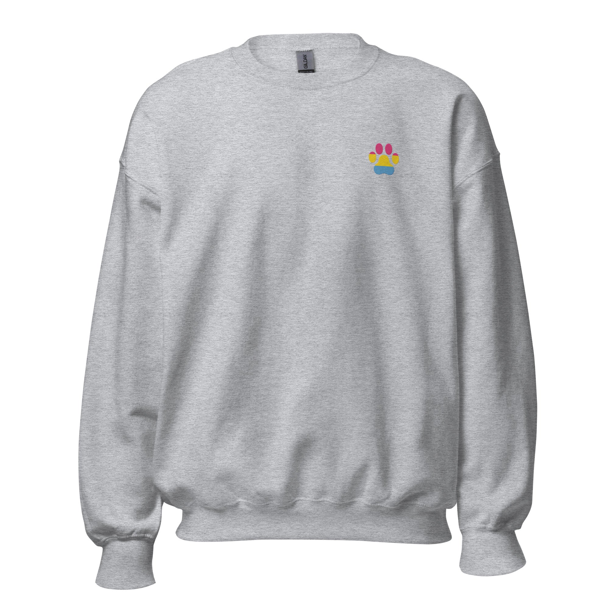 Dog Paw Embroidered Unisex Sweatshirt Pansexual